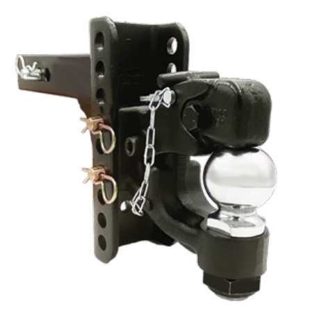 Blue Ox BXH13162 Adjustable Hitch Ball Mount With Pintle Hook, 2'' Receiver, 6'' Drop/Rise, 13,000 Lbs
