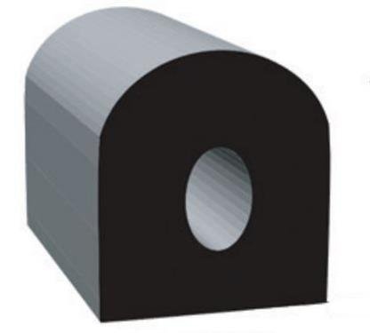 Clean Seal 104H3-50 1/2'' x 1/2'' Non-Ribbed D Seal With Tape - Black
