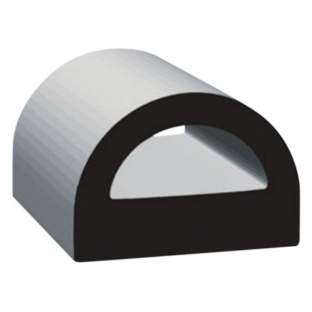 Clean Seal 125H2-50 3/4'' x 0.59'' Non-Ribbed D Seal With Tape - Black