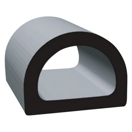 Clean Seal 135H2-50 3/4'' x 9/16'' Non-Ribbed D Seal With Tape - Black