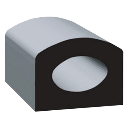 Clean Seal 50512H2-50 5/8'' x 1/2'' EDPM D Seal With Tape - Black