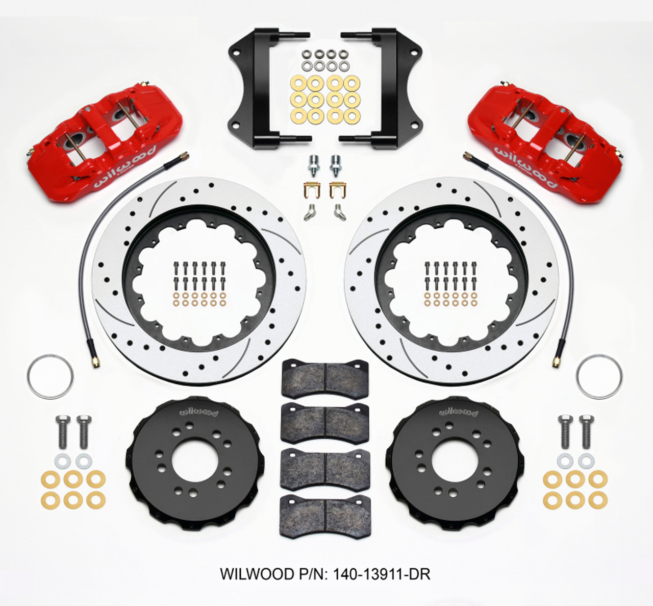 Wilwood AERO6 Front 15" Big Brake Kit w/ Drilled & Slotted Rotors & 6 Piston Red Calipers :: 2014-2019 Corvette