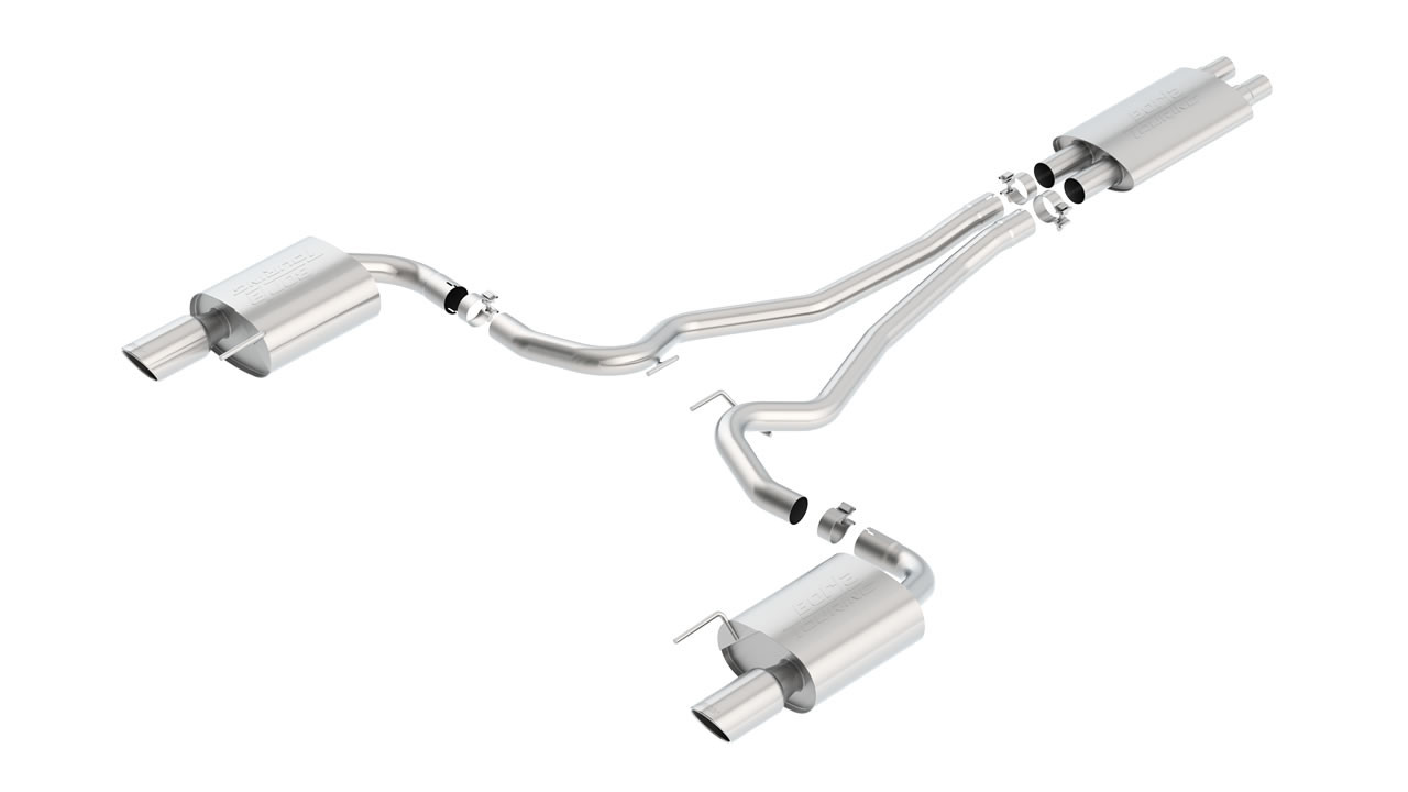 Borla 2.5" Touring Cat-Back Exhaust System w/ 4" Dual Polished Tips  ::  2015-2017 Ford Mustang GT