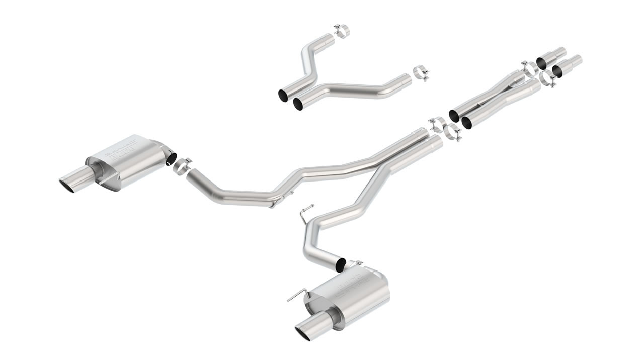 Borla 3" S-Type Cat-Back Exhaust System w/ 4" Dual Polished Tips  ::  2015-2017 Ford Mustang GT
