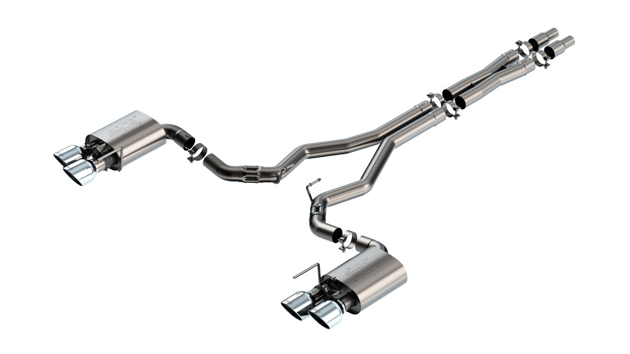 Borla 3" ATAK Cat-Back Exhaust System w/ 5" Quad Polished Tips  ::  2024-2025 Ford Mustang Dark Horse  w/ Active Exhaust