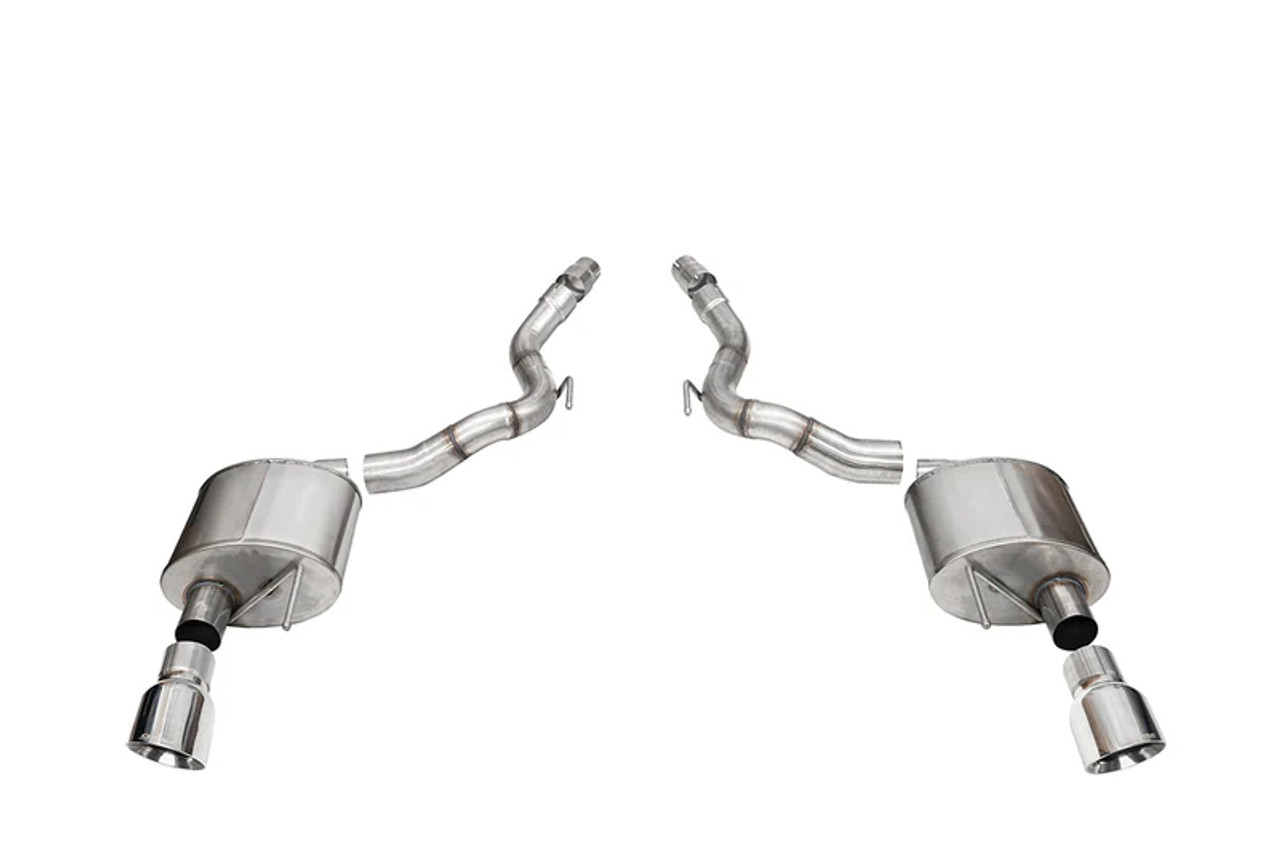 Corsa 3" Sport Axle-Back Exhaust w/ 4.5" Dual Polished Tips :: 2024-2025 Ford Mustang GT Convertible w/ Non-Active Exhaust