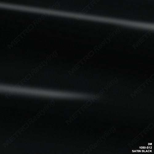 3M 2080 S12 Satin Black 5Ft X 15Ft (75 Sq/Ft) Car Wrap Vinyl Film