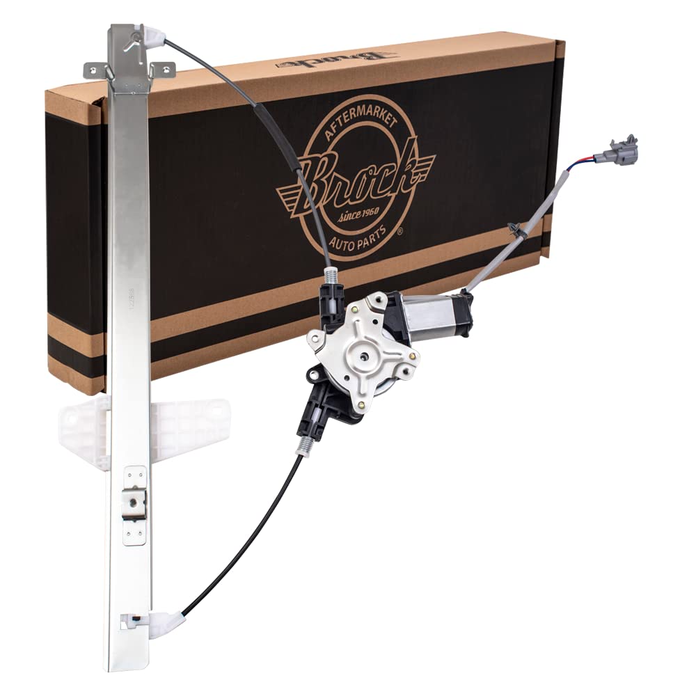 Autoandart Brock Replacement Drivers Rear Power Window Lift Regulator W/Motor Assembly Compatible With 04-15 Armada Titan Pickup