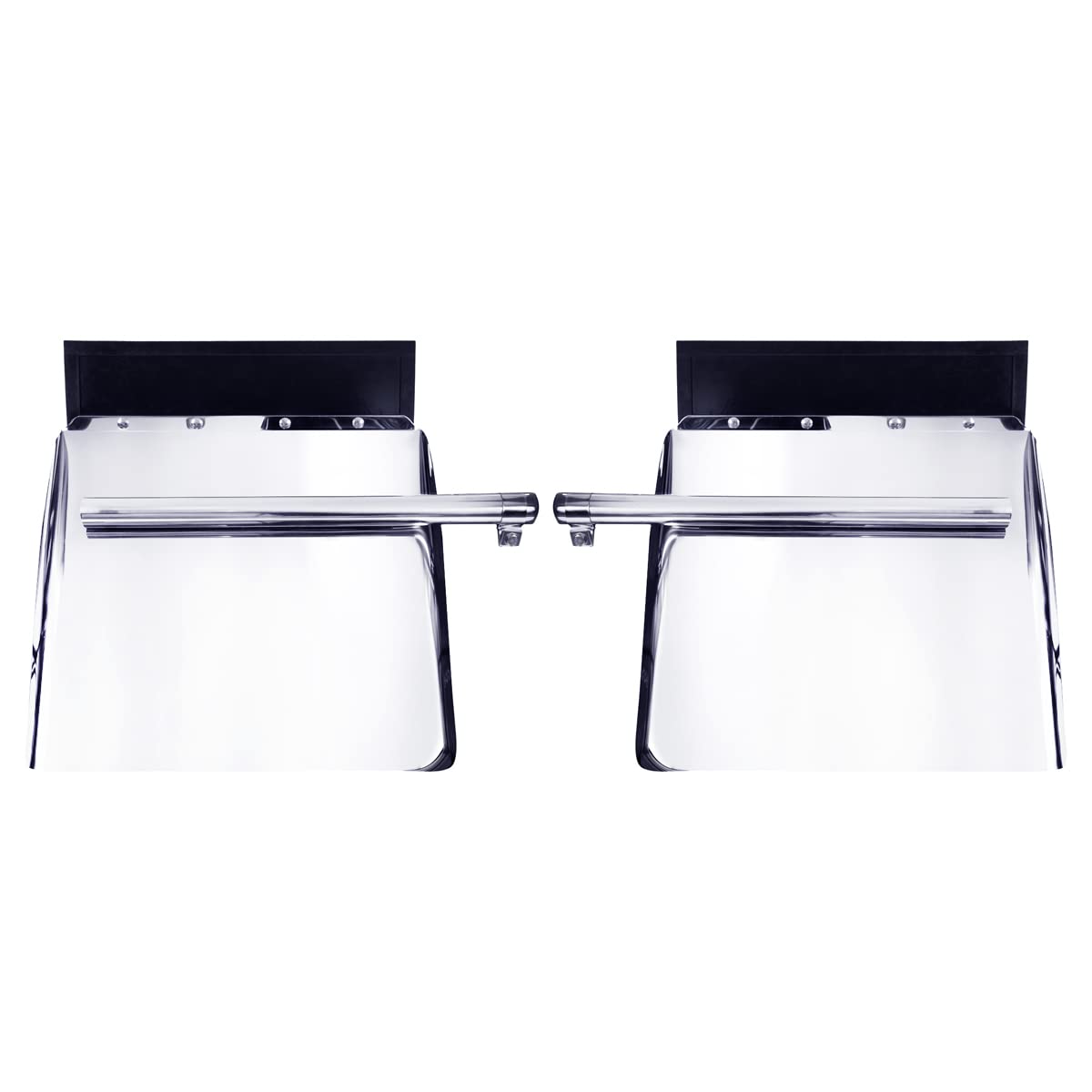 United Pacific 10585 Competition Series, 24'' X 24'' Stainless Steel Quarter Fender Set W/Tube Bracket, Internal Mounting System