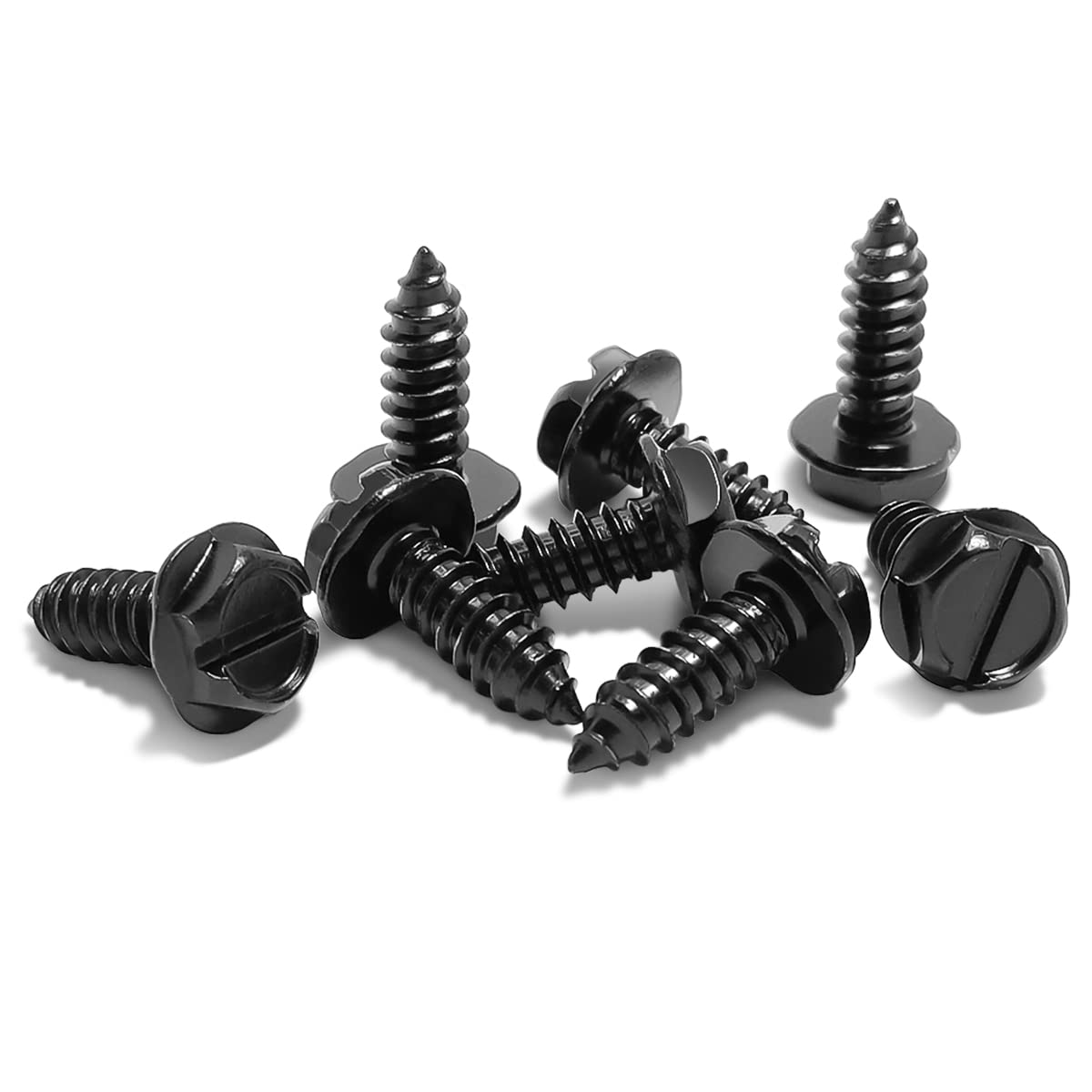 Yalok Anti Theft License Plate Screws Kits- Rustproof Stainless Steel Car Tag Plate Mounting Hardware, M6 (1/4'') Tamper Proof F