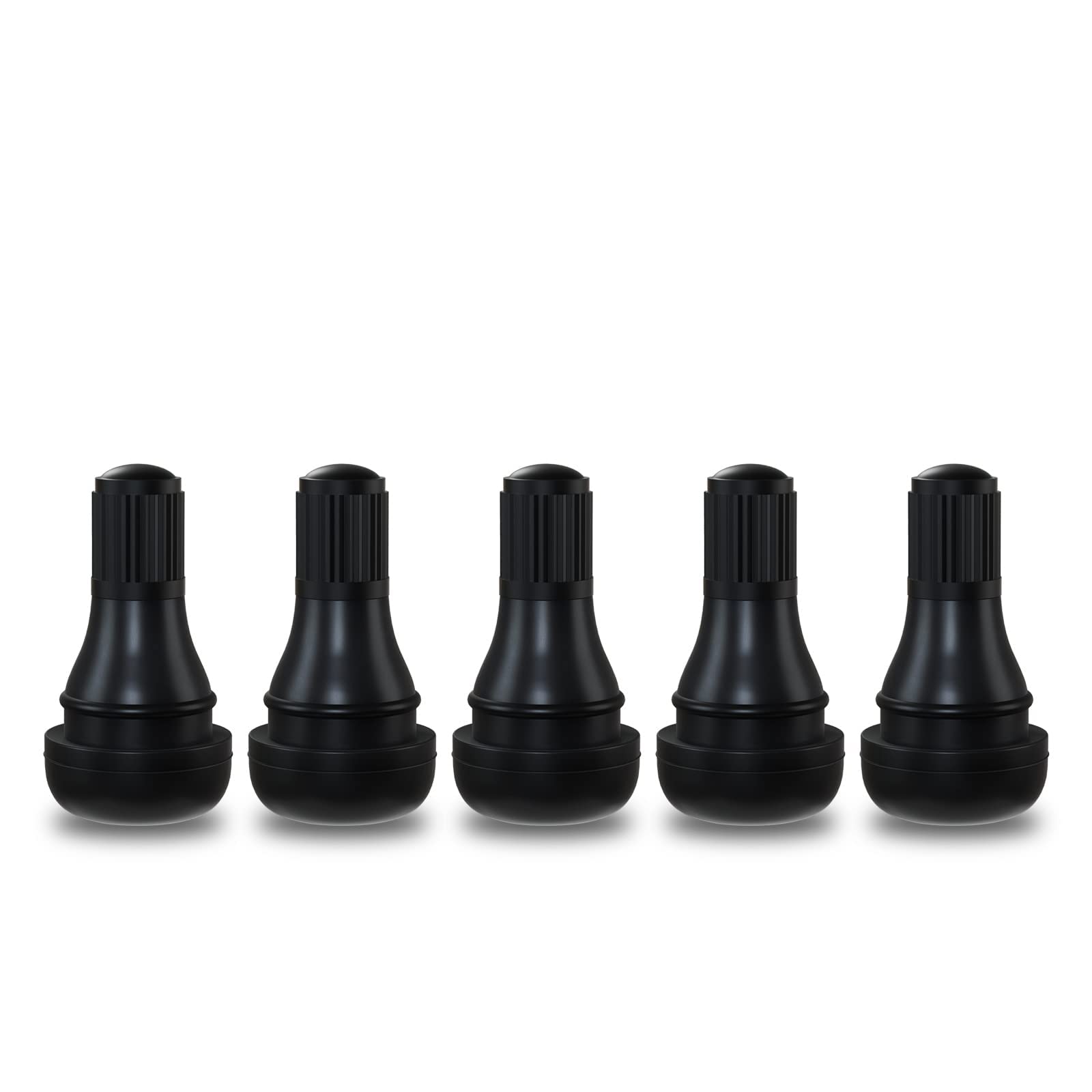 Ckauto Tr412 Rubber Snap-In Short Black Tire Valve Stem For Tubeless 0.453 Inch 11.5Mm Rim Holes On Standard Vehicle Tires (5Pcs