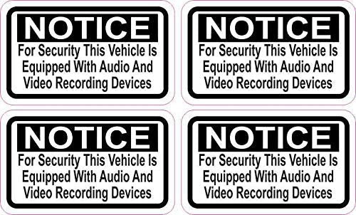 Stickertalk Notice Audio And Video Recording Vinyl Stickers, 2.5 Inches By 1.5 Inches