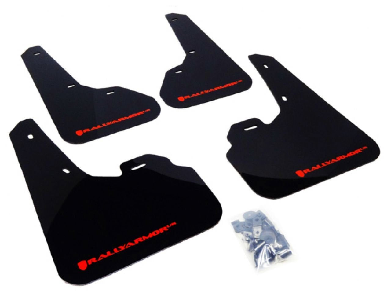 Rally Armor Mf17-Ur-Blk/Rd Black, Red Mud Flap With Logo (2010+ Mazda3/Speed3 Ur), 1 Pack
