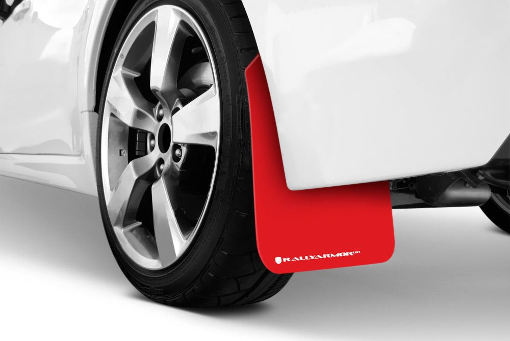 Rally Armor Mf12-Ur-Rd/Wh Red, White Mud Flap With Logo (Universal Fitment (No Hardware) Ur), 1 Pack