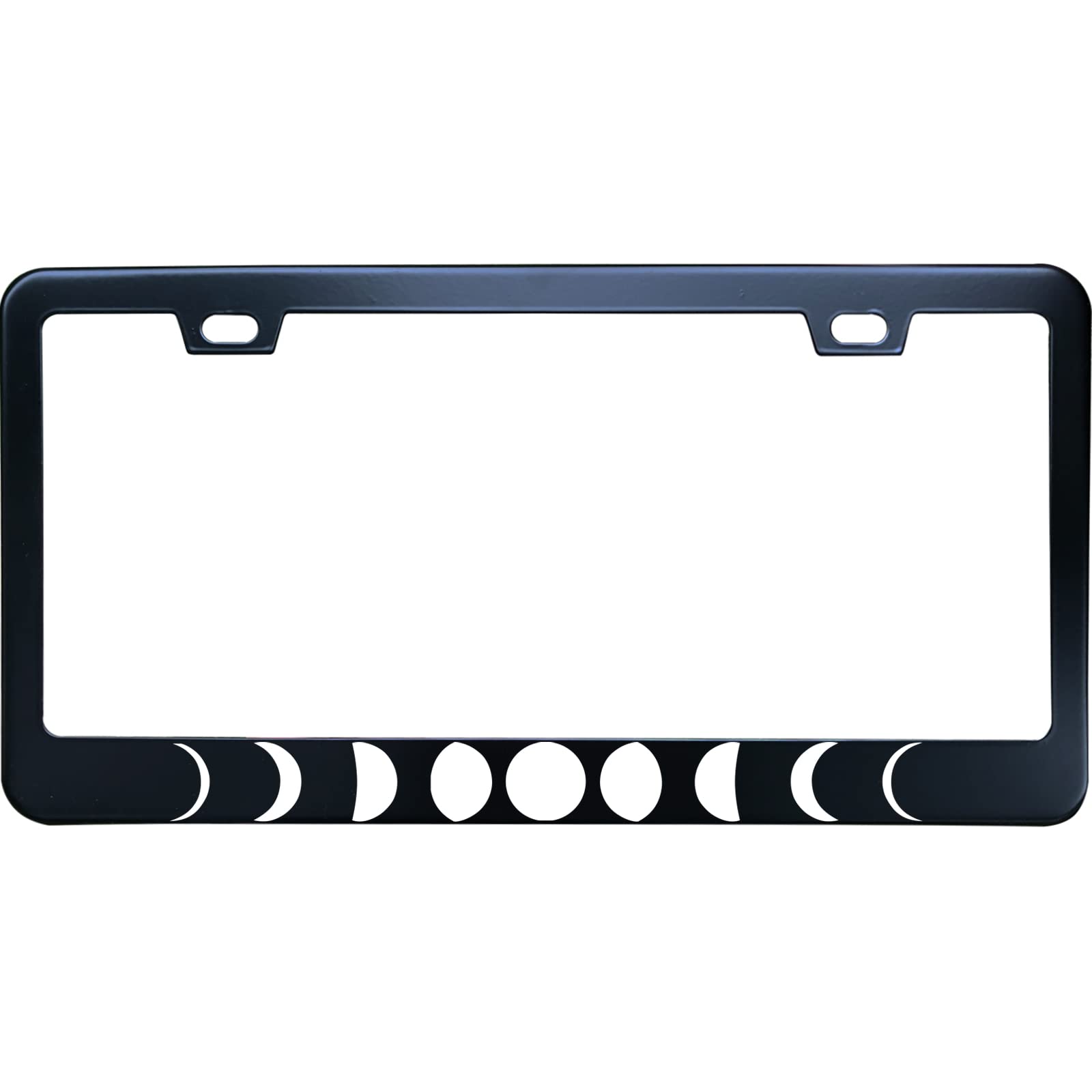 Xycustombest Black Moon Stainless Steel License Plate Frame For Men/Women With 2 Screw Caps For Us/Ca Vehicles (Xy0507Ybfk24)