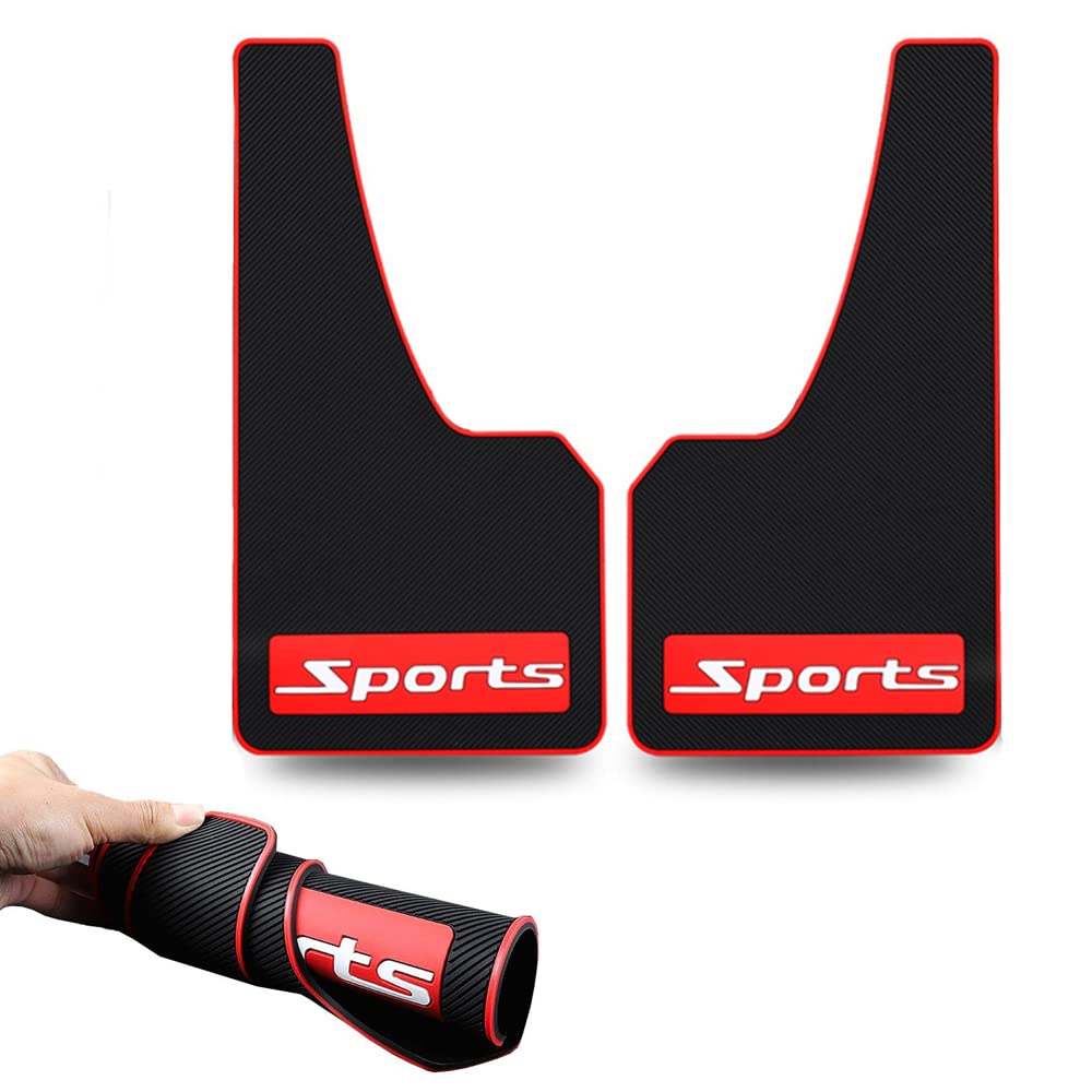 Soft Material Automotive Fender Car Mud Flaps Universal Fit Black Splash Guards Rubber Mud Guard No Collision Universal(Sports)