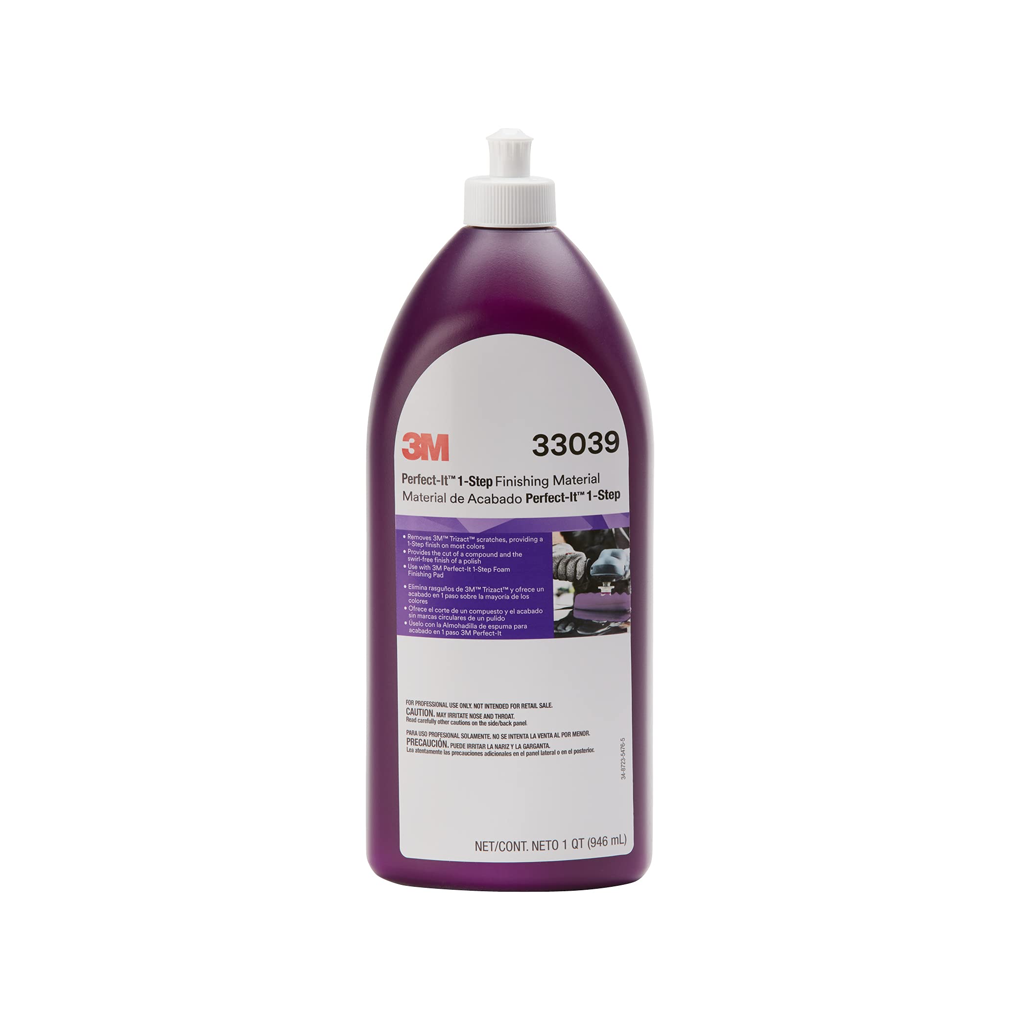 3M Perfect It 1 Step Finishing Material, 33039, For Paint Finishing Cars, Trucks, And Other Painted Surfaces, 32 Fl Oz, 6/Case,