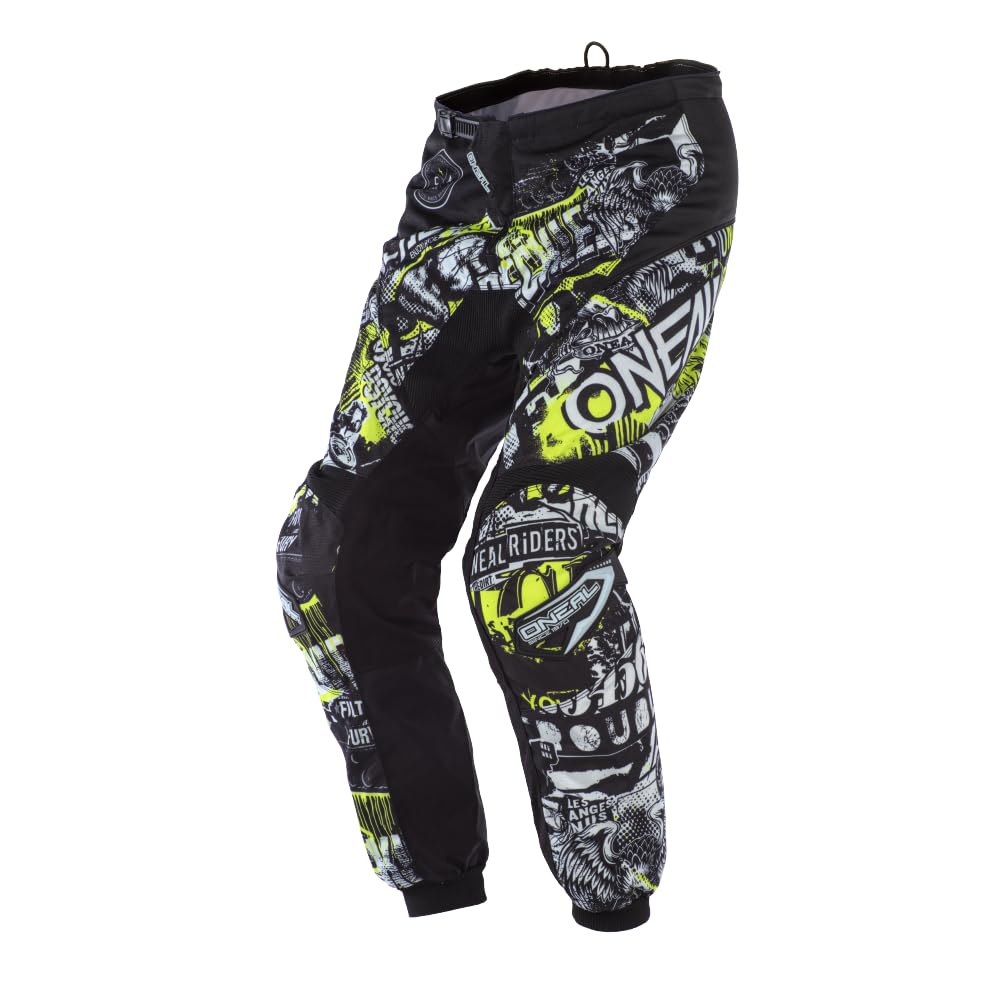 O'Neal 0108-827 Unisex-Adult Element Attack Pant (Black/Hi-Viz, Youth Size 28)