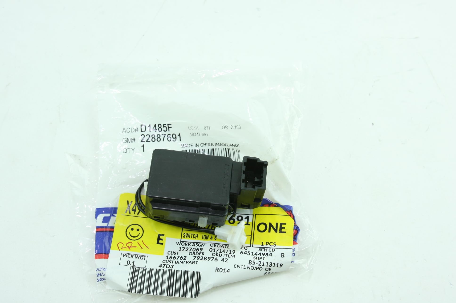 Acdelco - Ignition Switch (Slp) (D1485F)