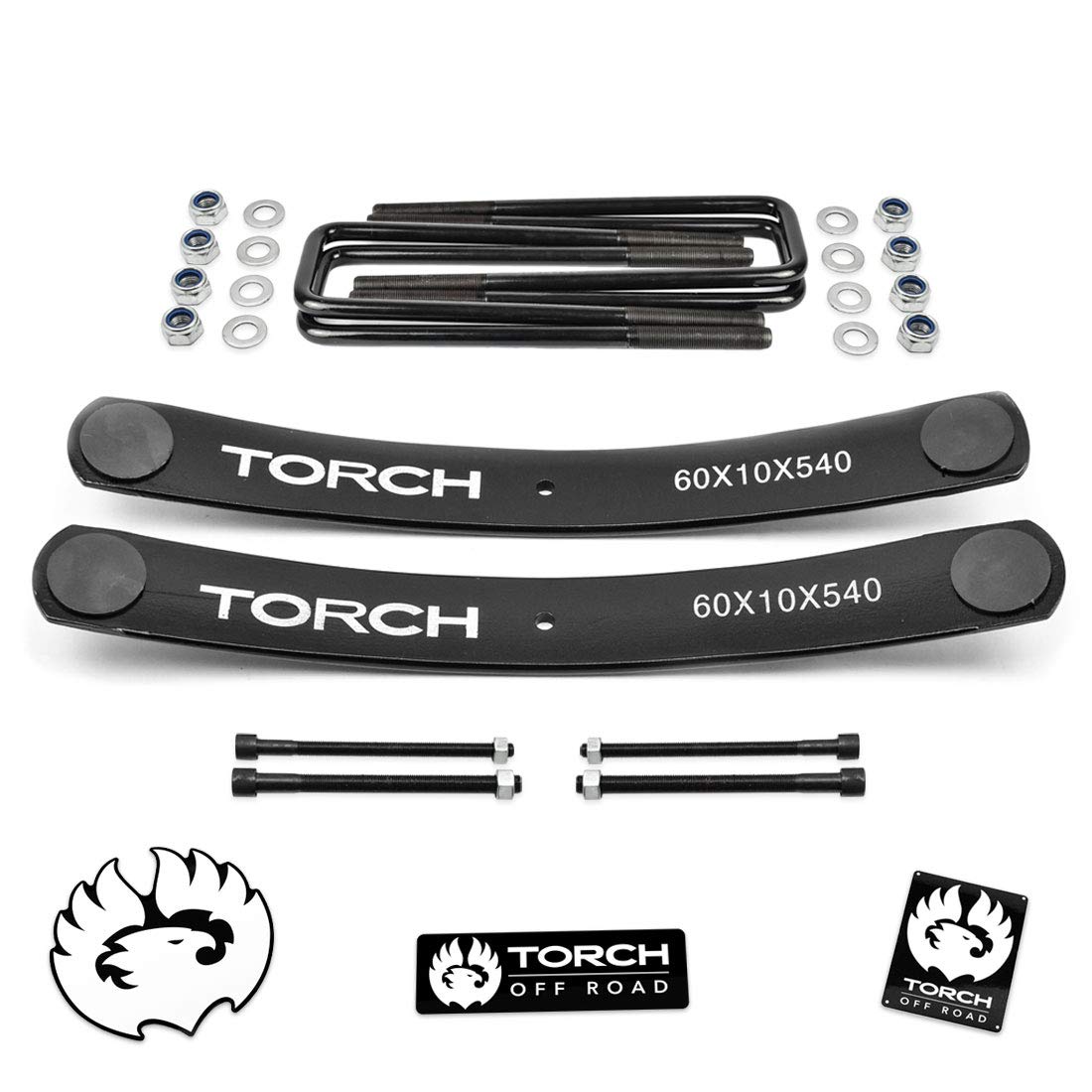 Torch 1.5''-2'' Rear Add A Leaf Lift Kit W/ 8.5'' Square U Bolts For 1995-2023 Toyota Tacoma 2Wd 4Wd Trd Sr5 - Models With 6 Lug