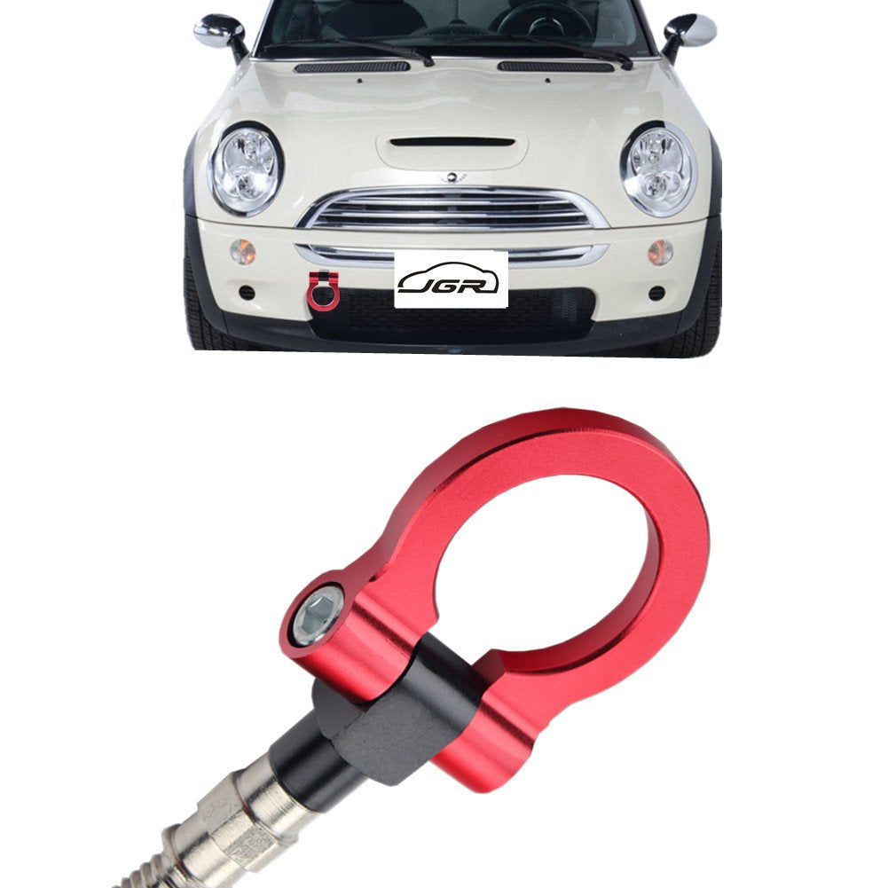Jgr Red Front Bumper Tow Hook Bolt On Aluminum Sport Racing Accessories Tow Eye Hook Hinge Compatible With Mini Cooper R50 R51 R