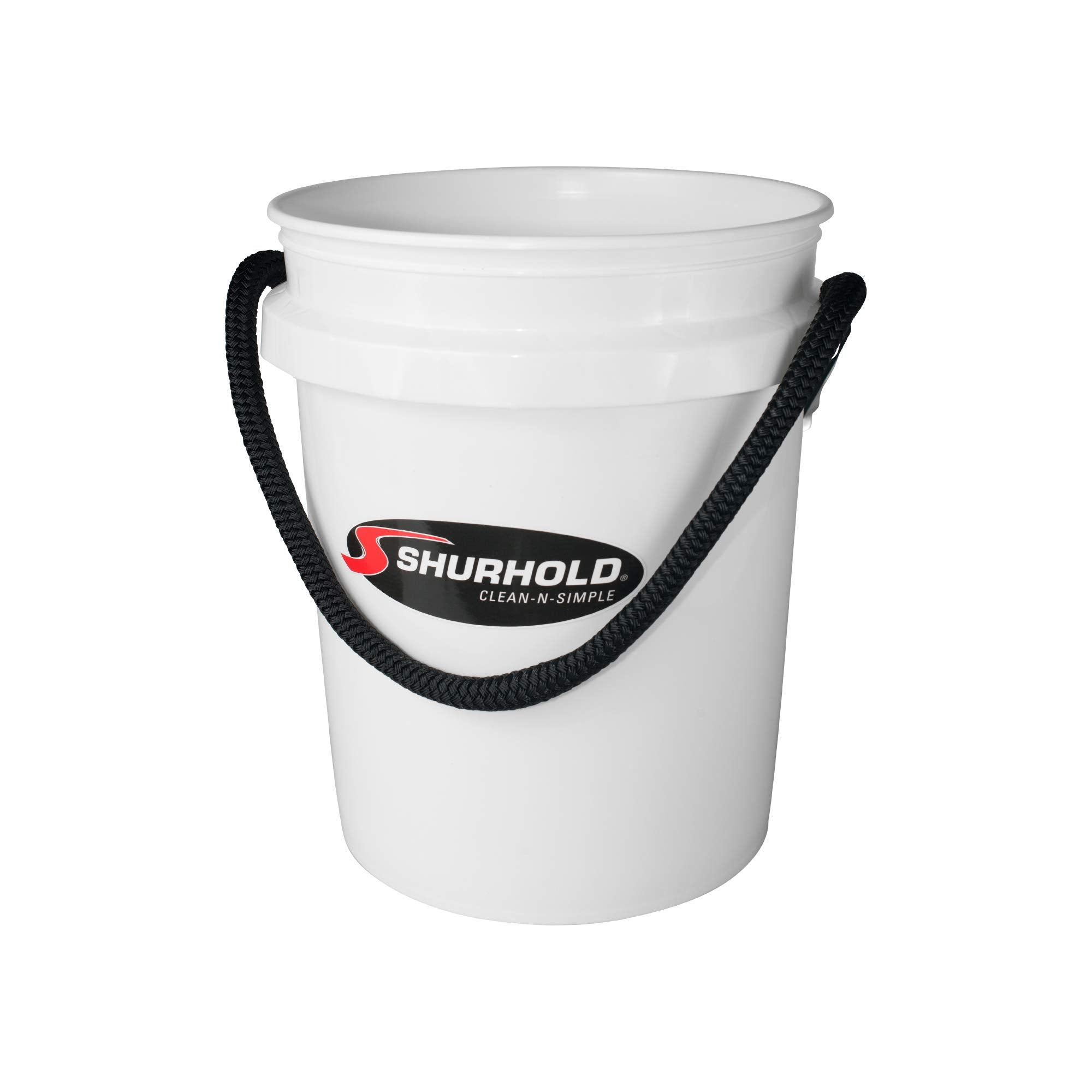 Shurhold 2451 White 5 Gallon Bucket With Black Rope Handle