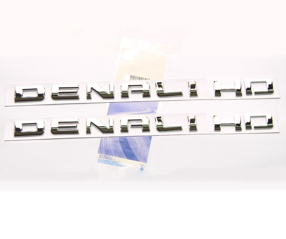 2Pack Original Black Denalihd Denali Hd Nameplate Emblems Badges Compatible With 2007-2019 Denali Yukon Sierra Terrain (Hd Chrom