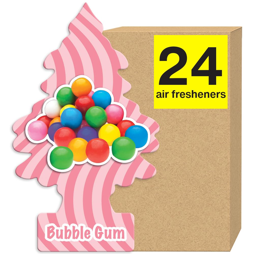 Little Trees Air Fresheners Car Air Freshener. Hanging Tree Provides Long Lasting Scent For Auto Or Home. Bubble Gum, 24 Air Fre
