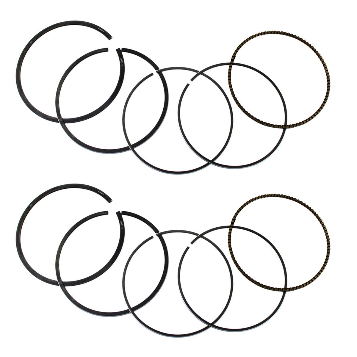 Namura, Na-20065-2R, 2 Sets Of Piston Rings For Kawasaki 650 Prairie & Brute Force & Arctic Cat 650 V2 .020 Over Bore 80.5Mm