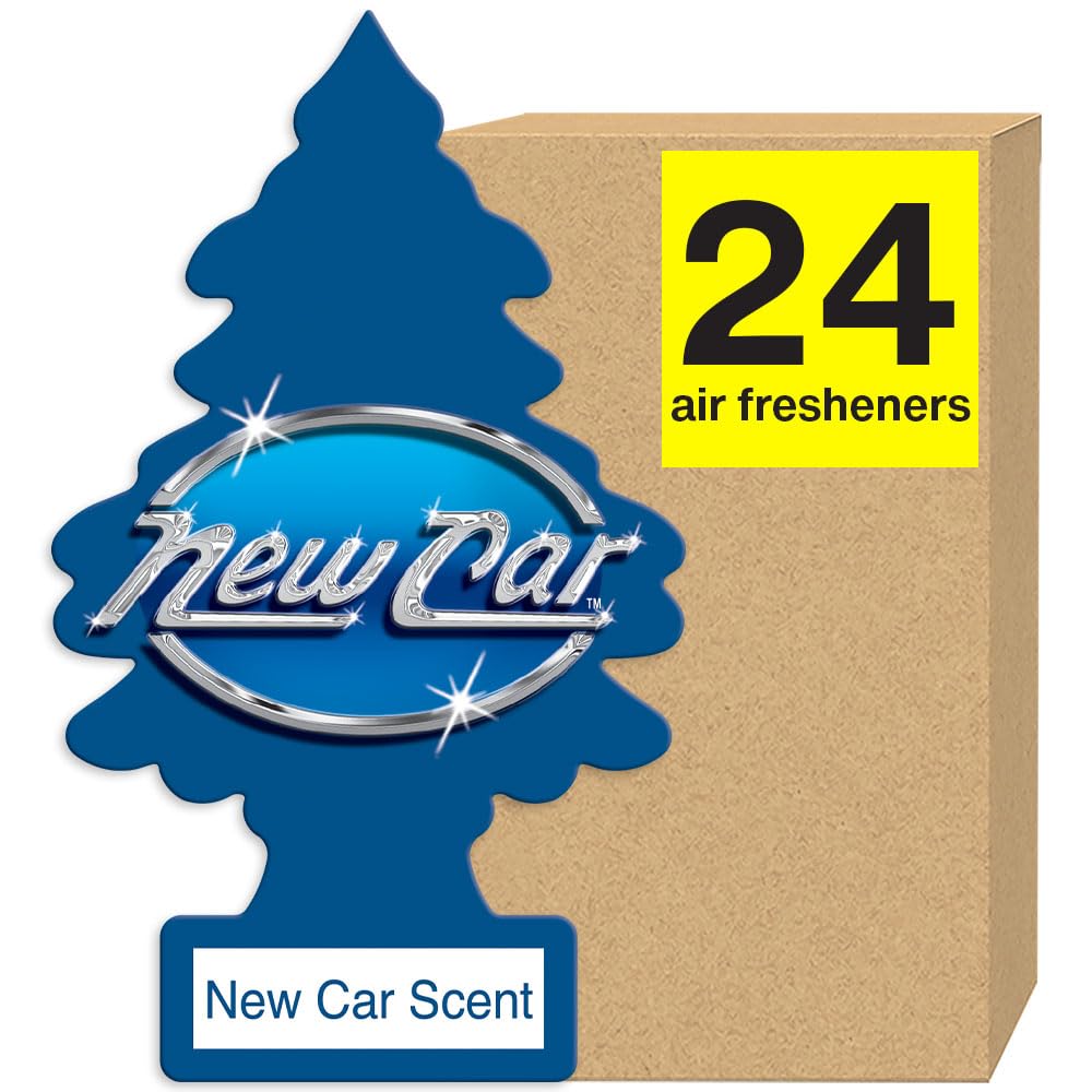 Little Trees Air Fresheners Car Air Freshener. Hanging Tree Provides Long Lasting Scent For Auto Or Home. New Car Scent, 24 Air
