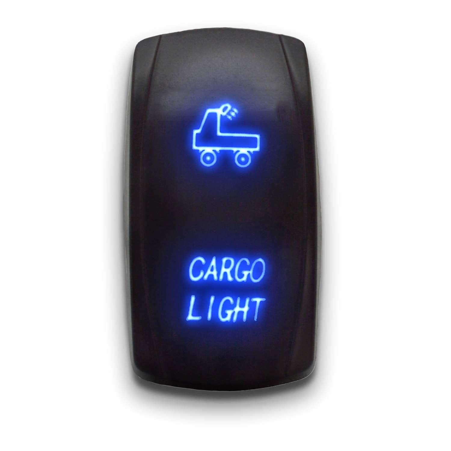 Cargo Lights - Blue - Stark 5-Pin Laser Etched Led Rocker Switch Dual Light - 20A 12V On/Off