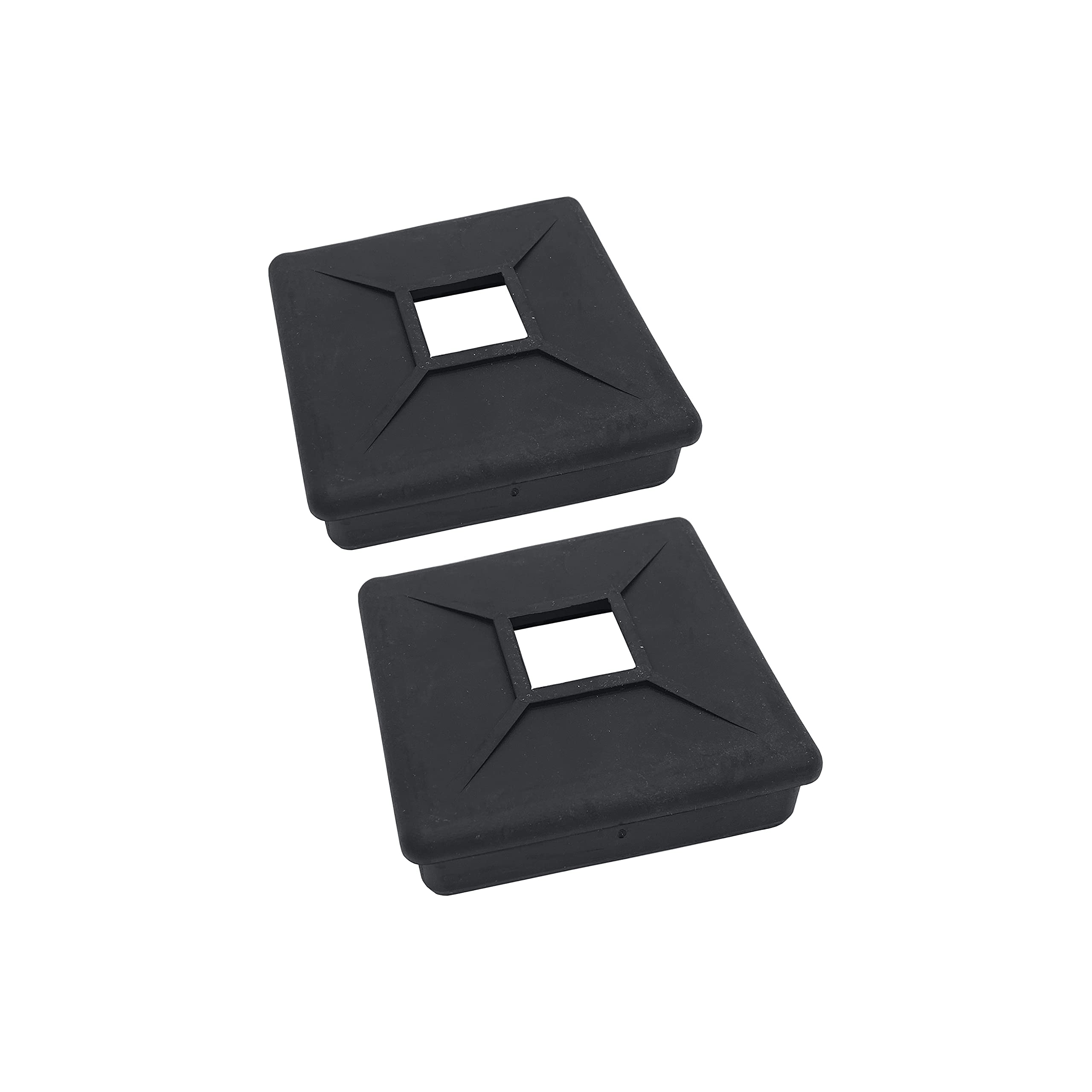 Automotive Authority 4'' Square Rubber Bumper Plug End Cap Cover Rv Camper Trailer - 2 Pack