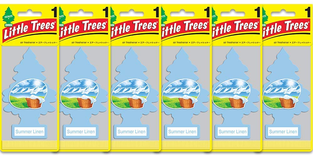 Little Trees Car Air Freshener | Hanging Paper Tree For Home Or Car | Summer Linen | 6 Pack