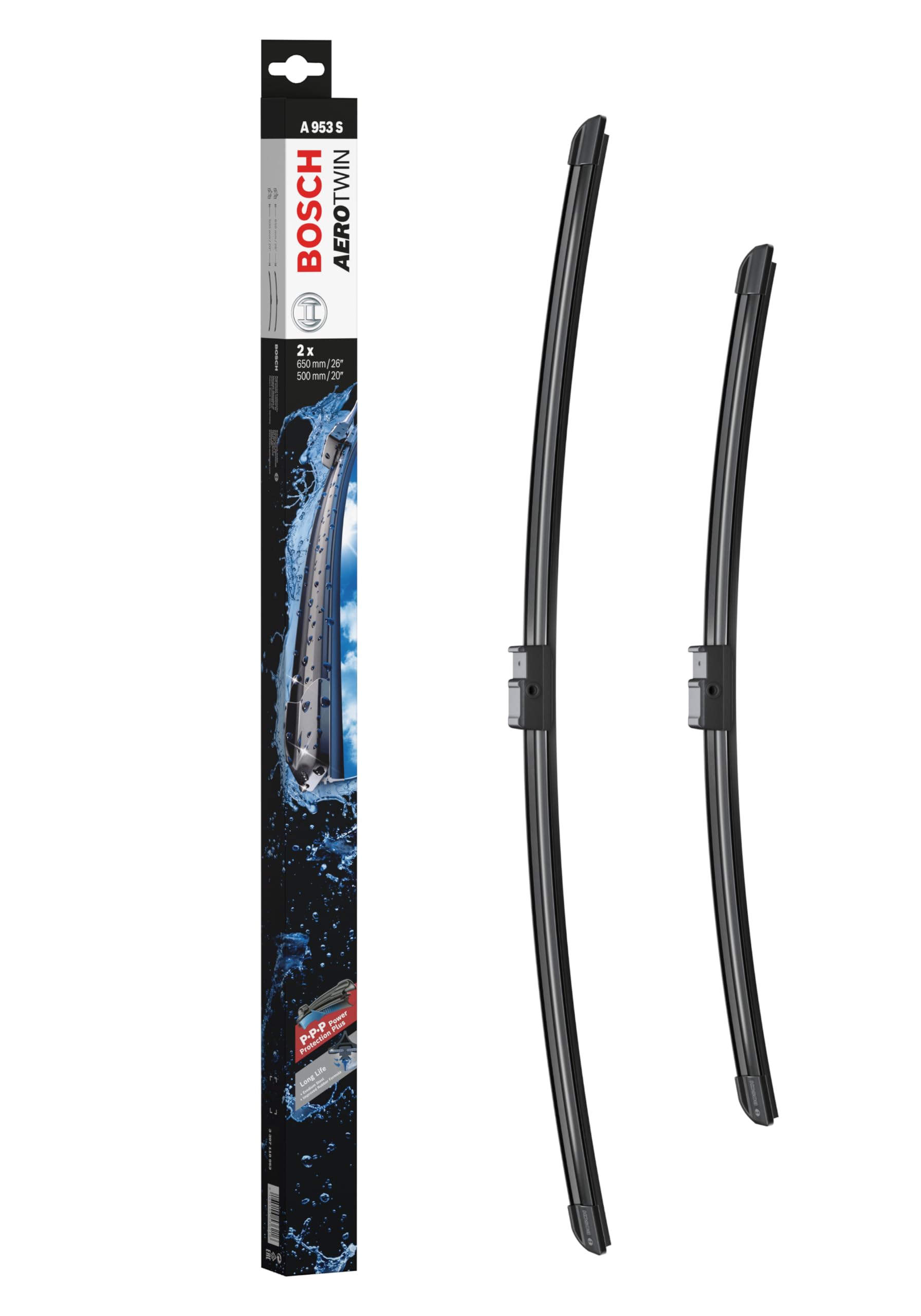 Bosch 3397118953 Aerotwin Oe Replacement Wiper Blades Driver & Passenger Side - Set Of 2 (26'' & 20'') Side Lock 22Mm