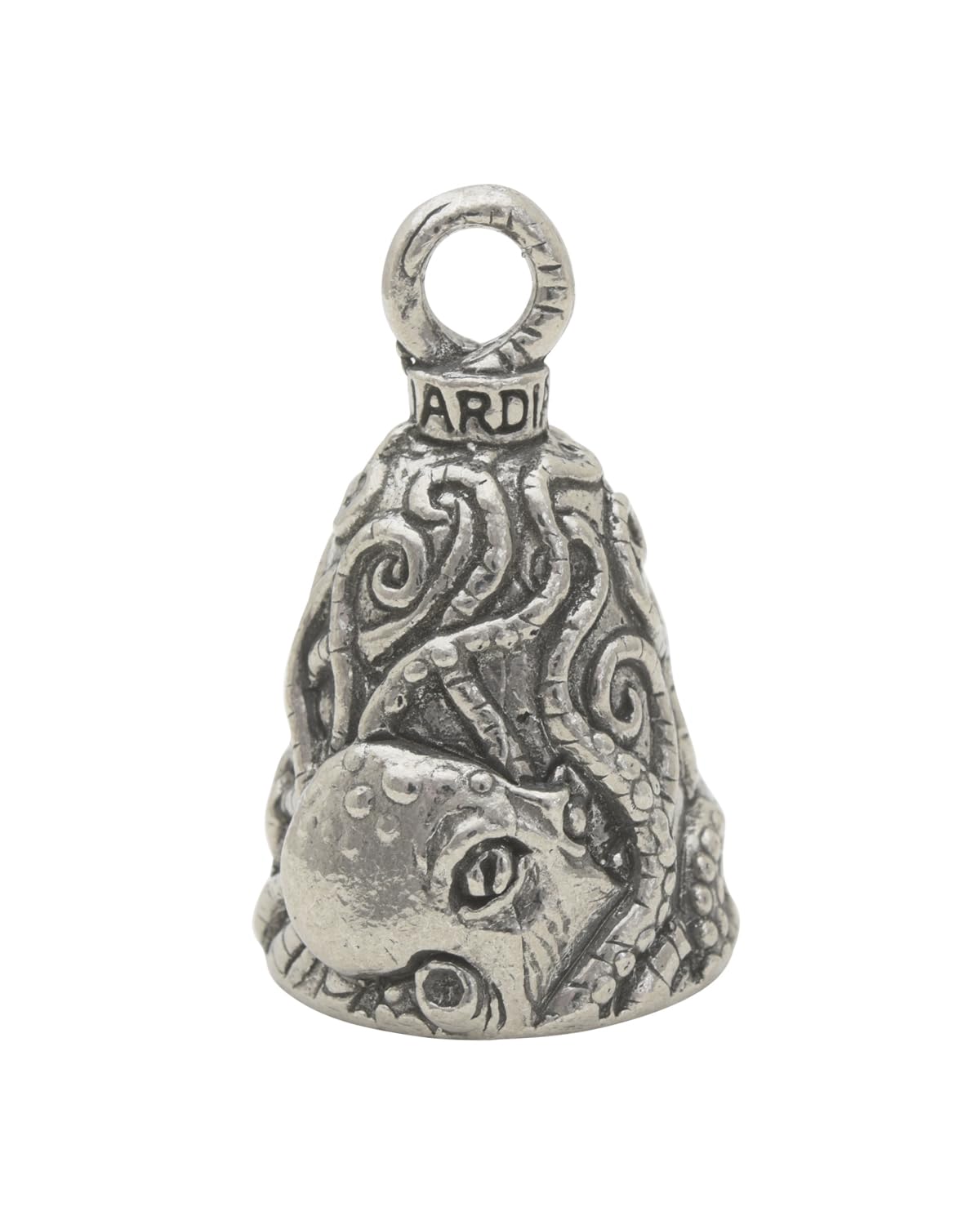 Guardian Bell Kraken Good Luck Bell W/Keyring & Black Velvet Gift Bag | Motorcycle Bell | Lead-Free Pewter | Good Luck Gift To F