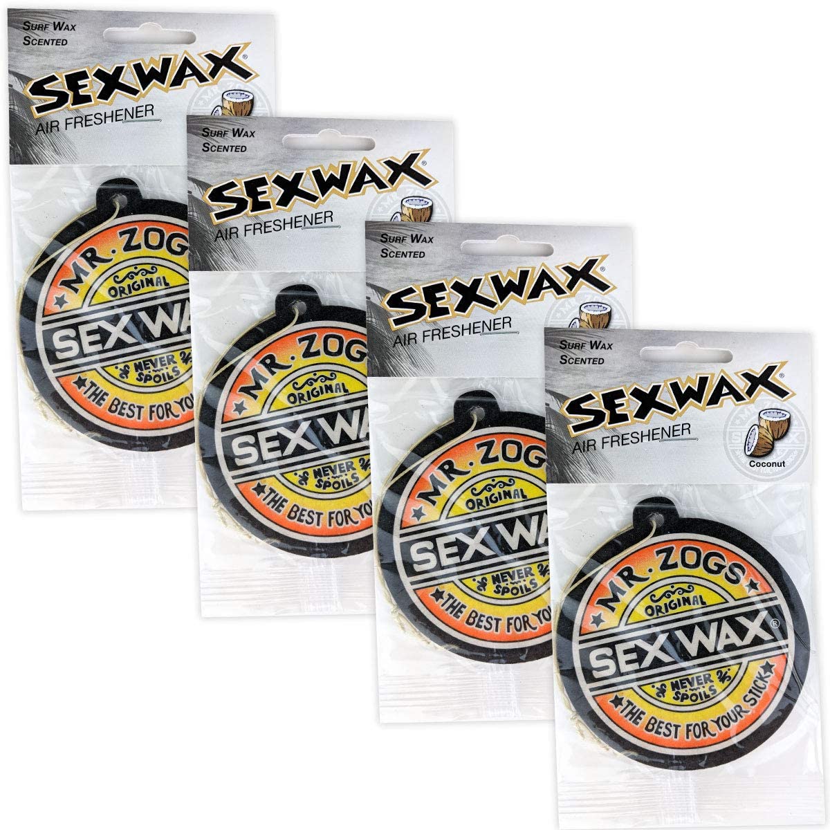 Sex Wax Air Freshener Multi Pack (Coconut 4 Pack)