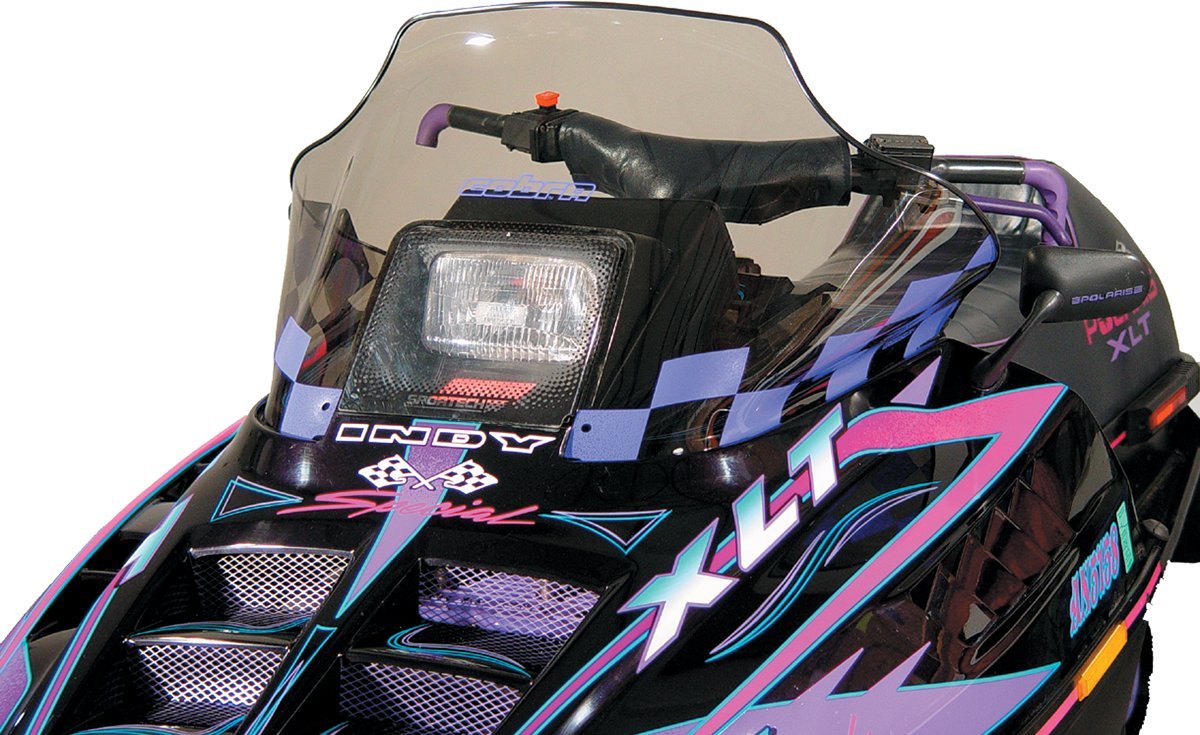 Powermadd 11131 Cobra Windshield For Polaris Indy - Tint With Purple Checkers - Mid Height