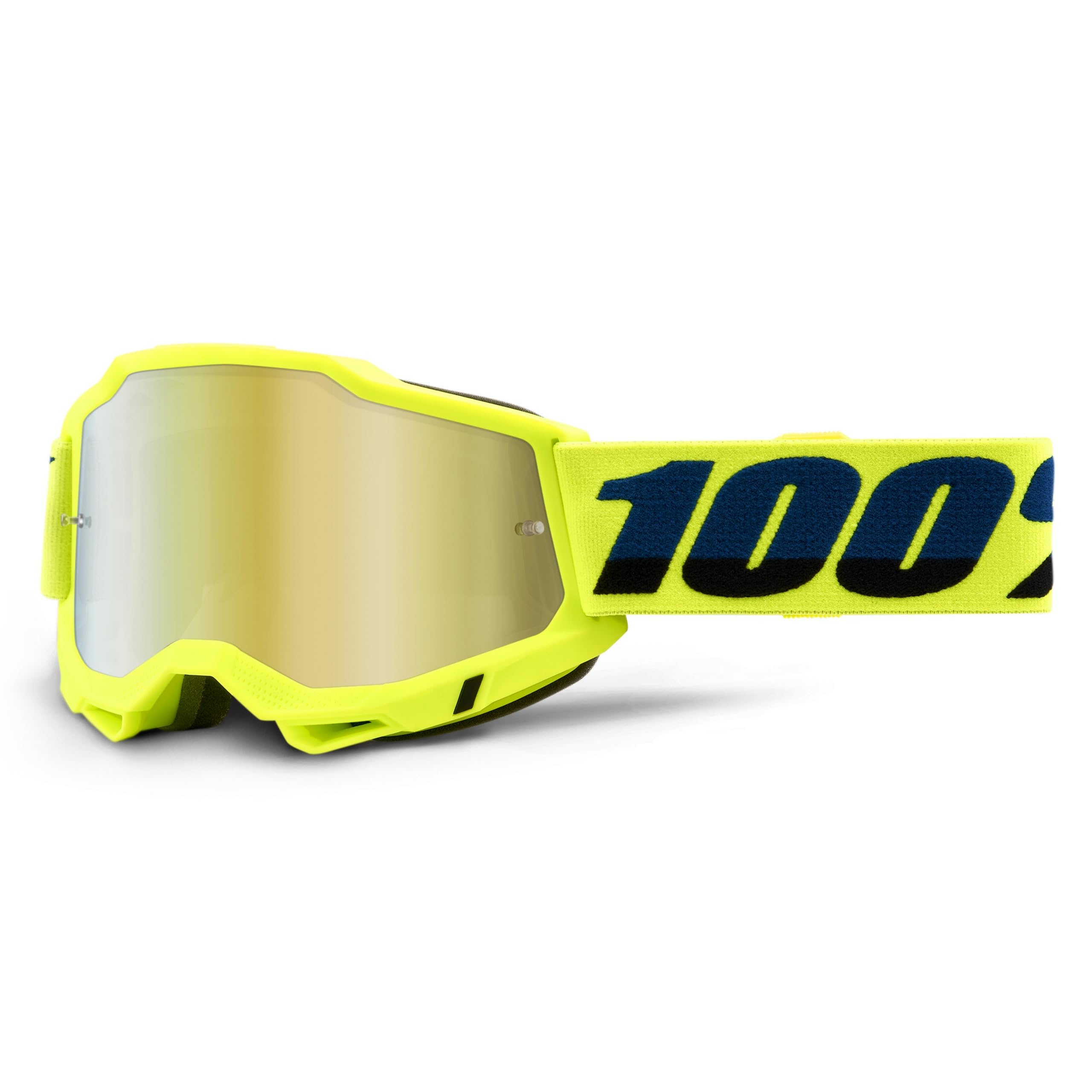 100% Accuri 2 Goggles - Eyewear For Motocross & Mountain Biking - Goggles For Dirt Bikes, Motorcycles & Bike Sports - Fluo/Yello