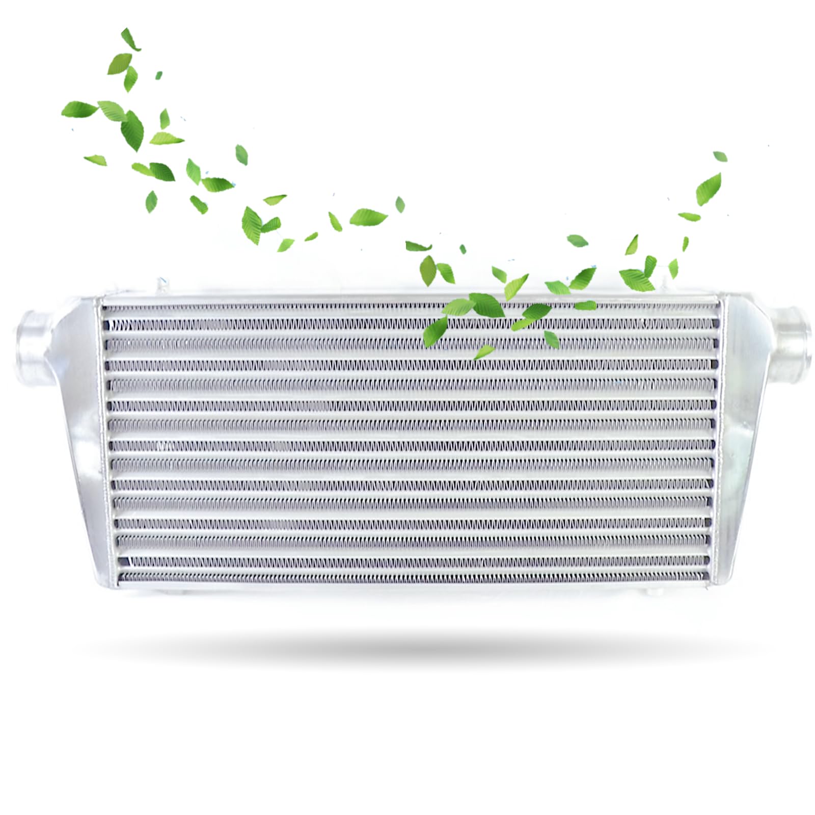 Sunroad Universal Frount Mount Aluminum Intercooler 24'' X 12'' X 3'' Thick Core & Inlet & Outlet Size 3'', Silver