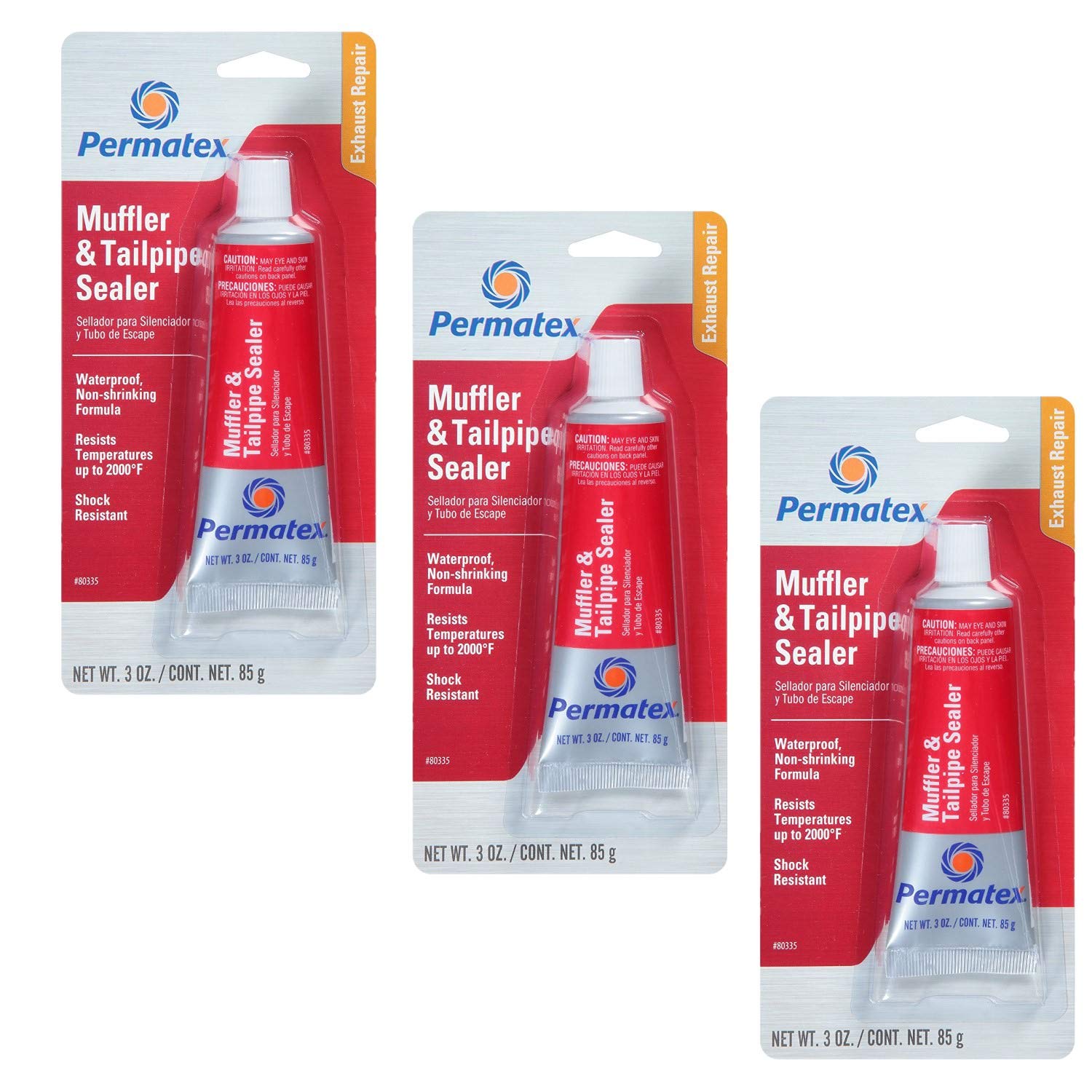 Permatex 80335 Muffler And Tailpipe Sealer, 3 Oz. 3-Pack