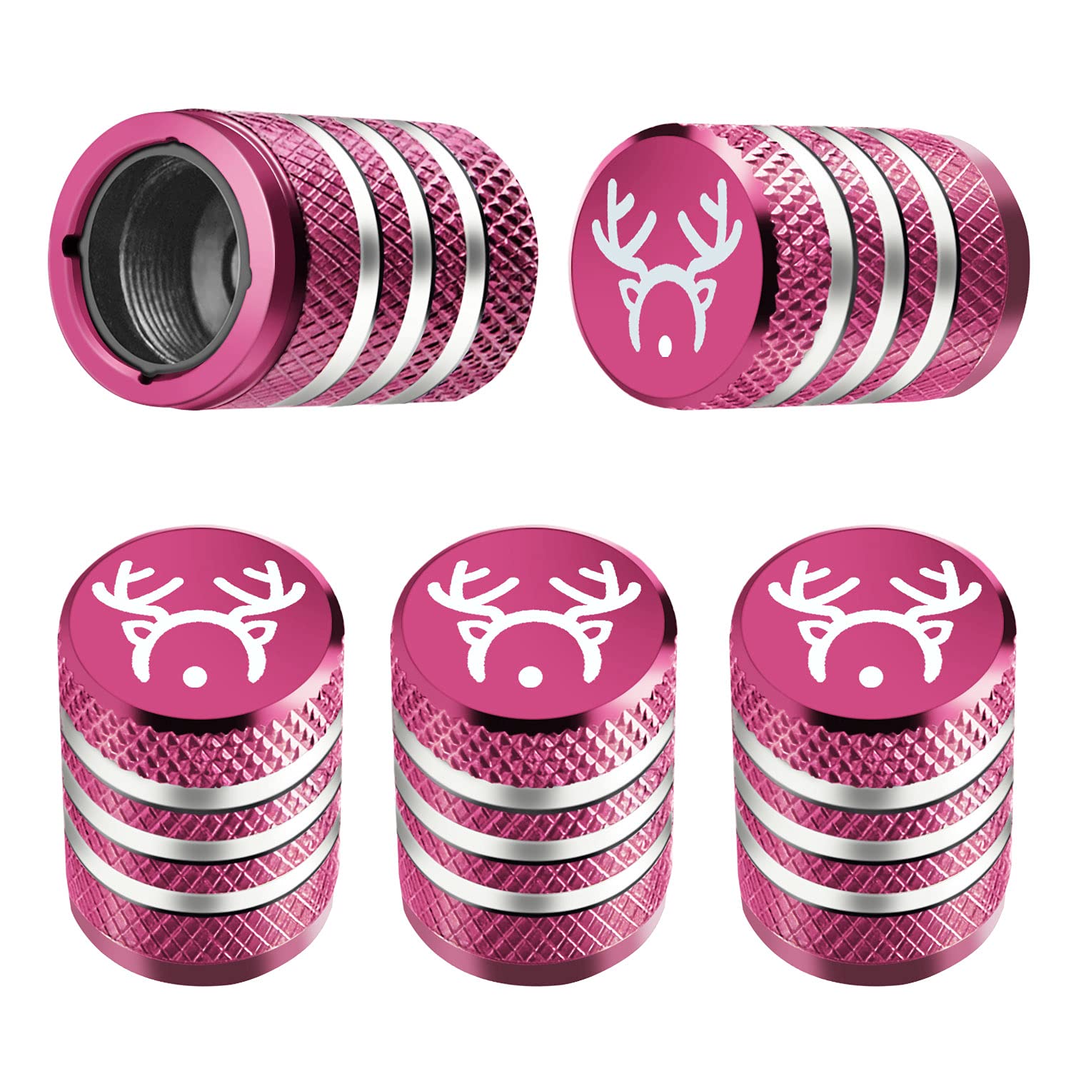 Tire Valve Stem Cap Cover - (5 Pack) Tire Air Cap Corrosion Christmas Reindeer Antler Antlers Auto Accessories Decoration For Ca
