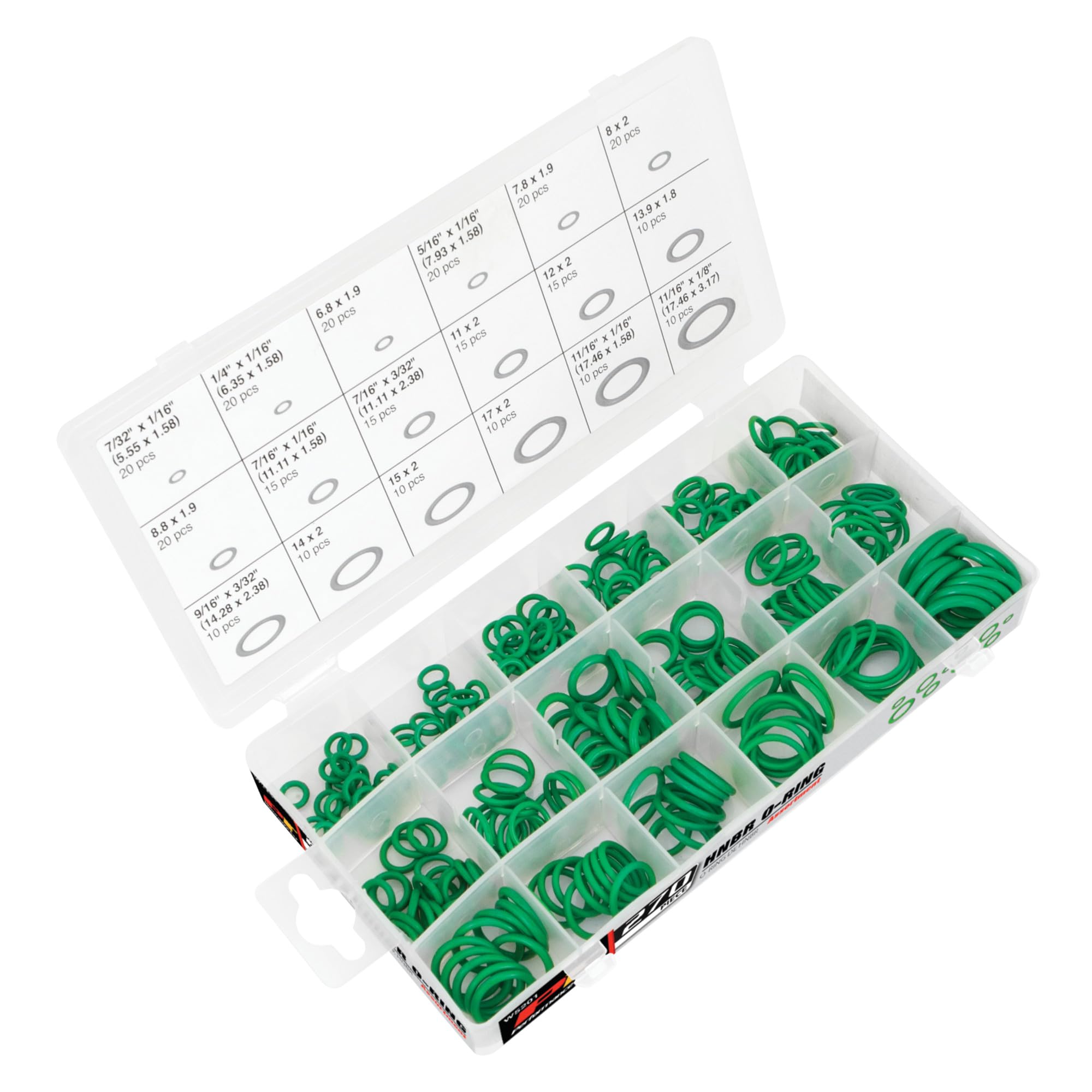 Performance Tool W5201 Hnbr O-Ring Assortment In Organizing Case For Vehicle And Tool Repair (270-Pc)