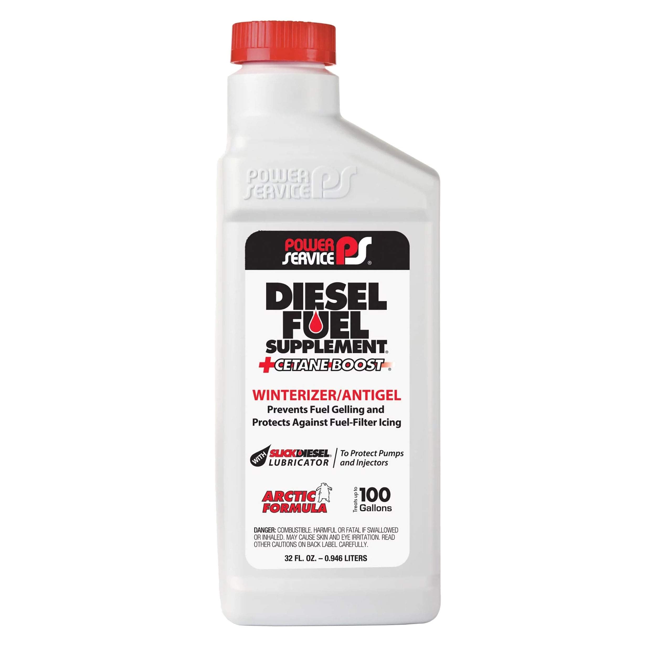 Power Service 1025-12Pk +Cetane Boost Diesel Fuel Supplement Anti-Freezer - 1 Quart, (Pack Of 12)