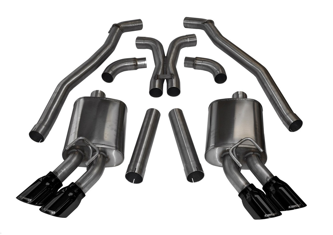 Corsa Sport Cat-Back Exhaust With Black Tips :: 2012-2015 Camaro ZL1, SS/1LE, & Z28