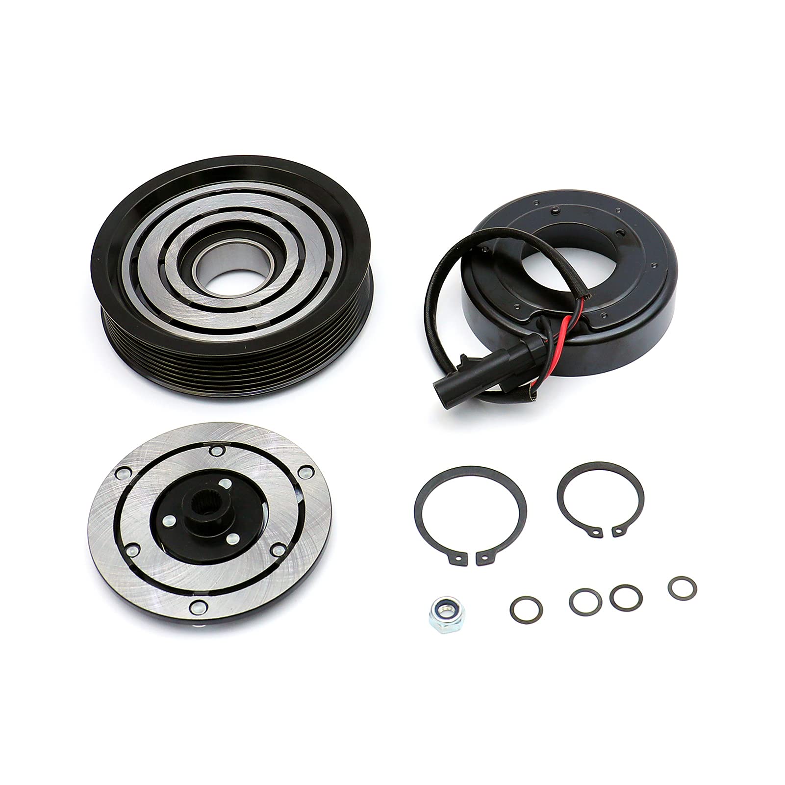 Fkg Ac Compressor Clutch Assembly Repair Kit Co 4785C Fit For 96-01 Dodge Dakota 3.9L, 96-02 Dodge Ram 1500 3.9L 5.9L With 16Mm