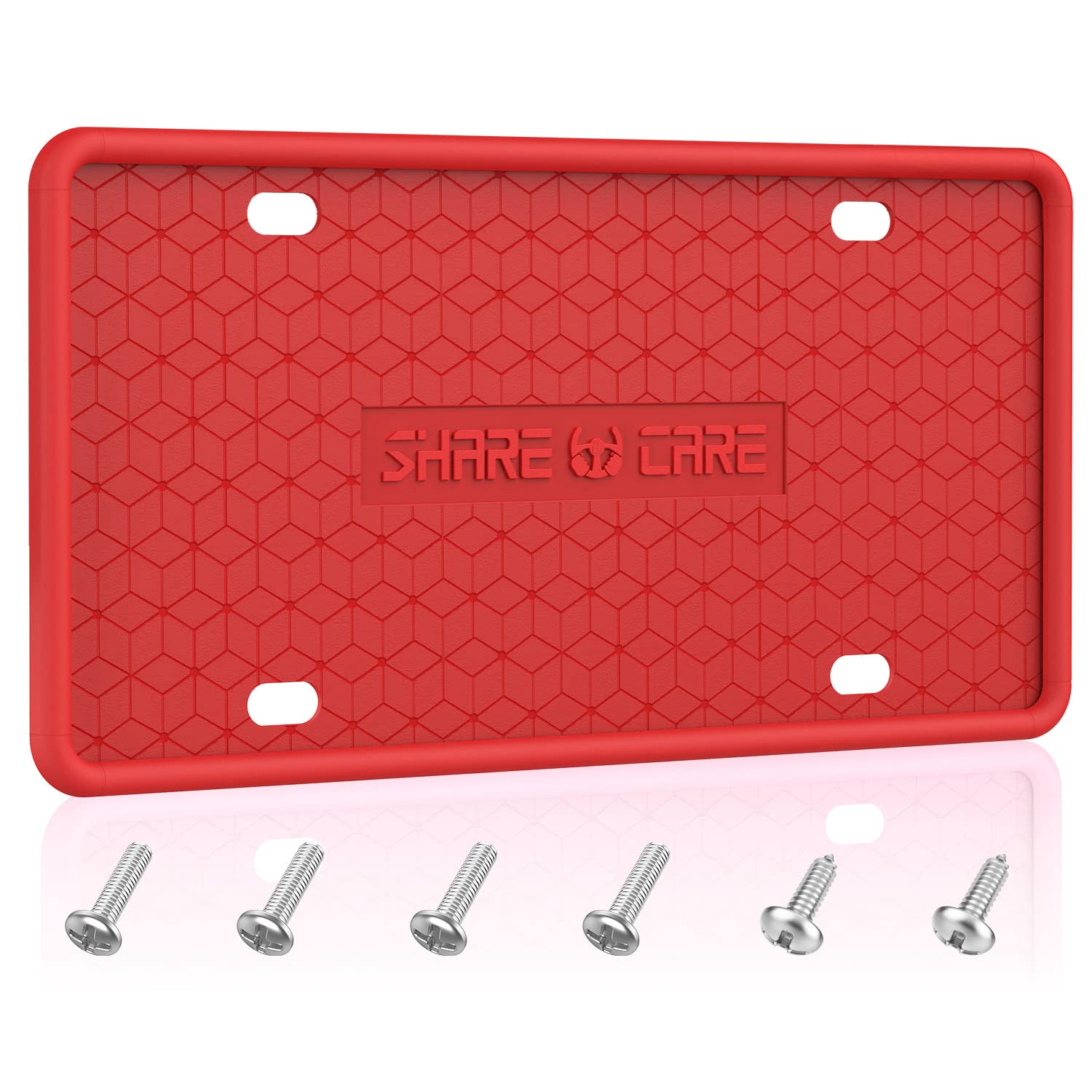 Qiqamole 1 Pack Silicone License Plate Frame, Front Back License Plate Cover, License Plate Bracket Holder Rust-Proof, Rattle-Pr