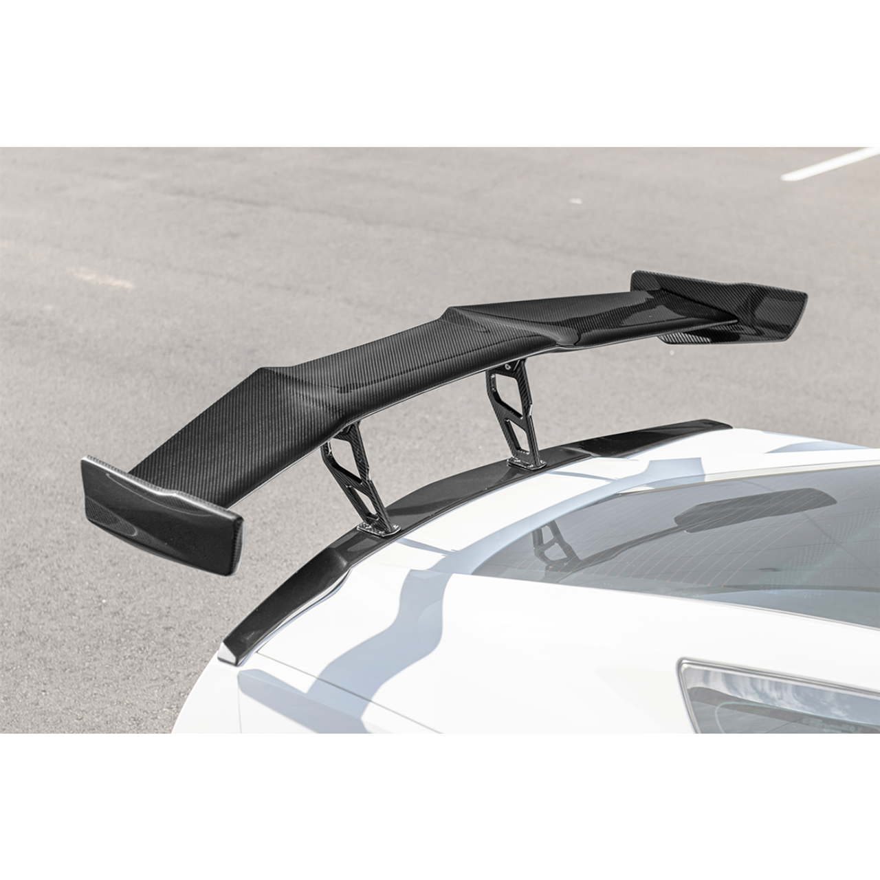 EOS ZR1 Style Carbon Fiber High Wing Spoiler w/ Carbon Fiber Wing Riser :: 2014-2019 Corvette Grand Sport & Z06