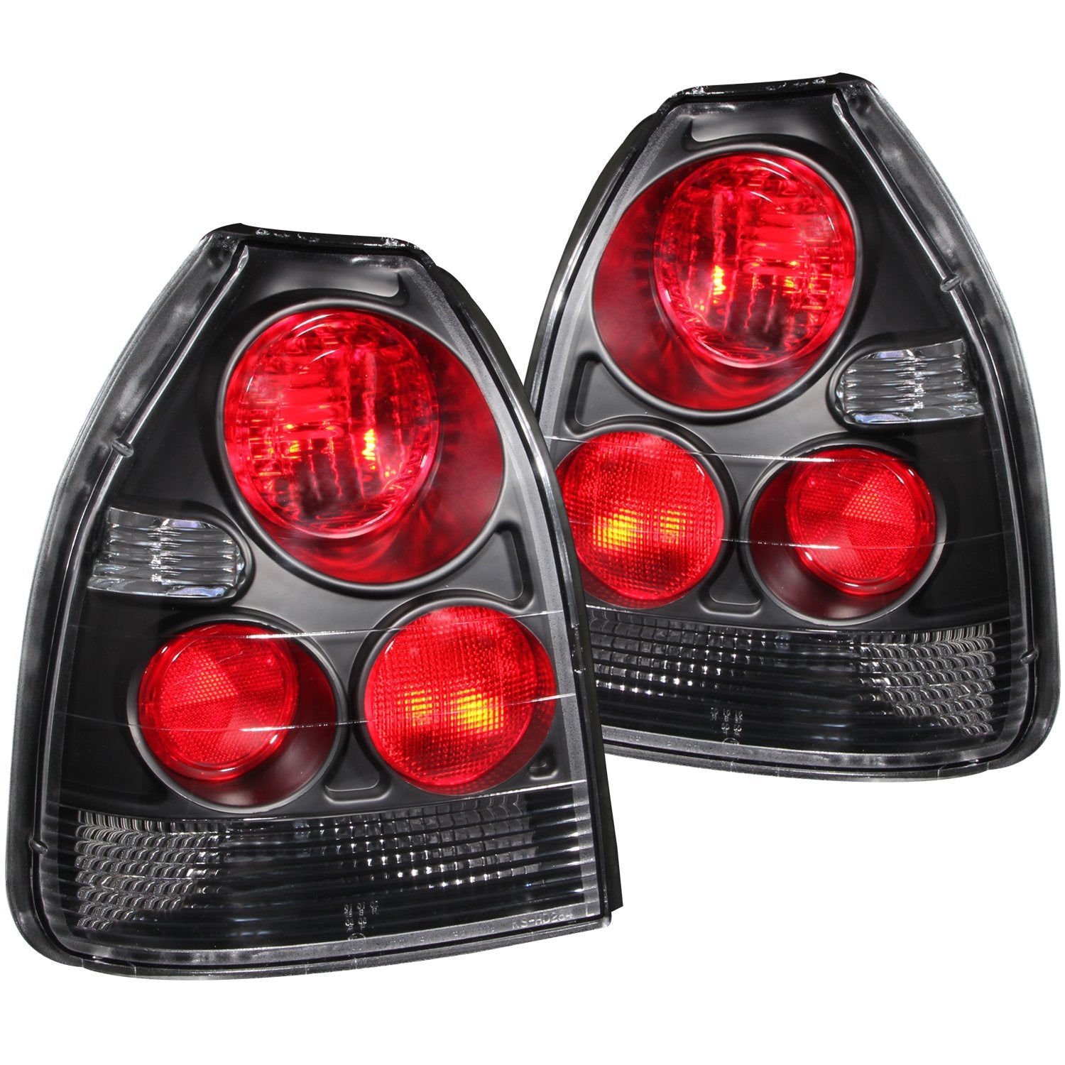 Anzo Usa 221065 Honda Civic Black Tail Light Assembly - (Sold In Pairs)