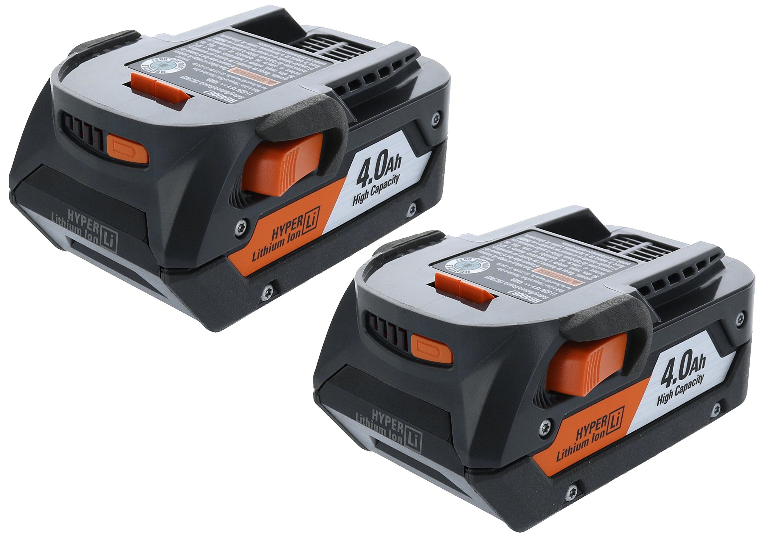 Ridgid Ac840087P 18 Volt 4 Amp Hour Lithium-Ion Battery W/ Onboard Fuel Gauge (2-Pack Of R840087 Battery)