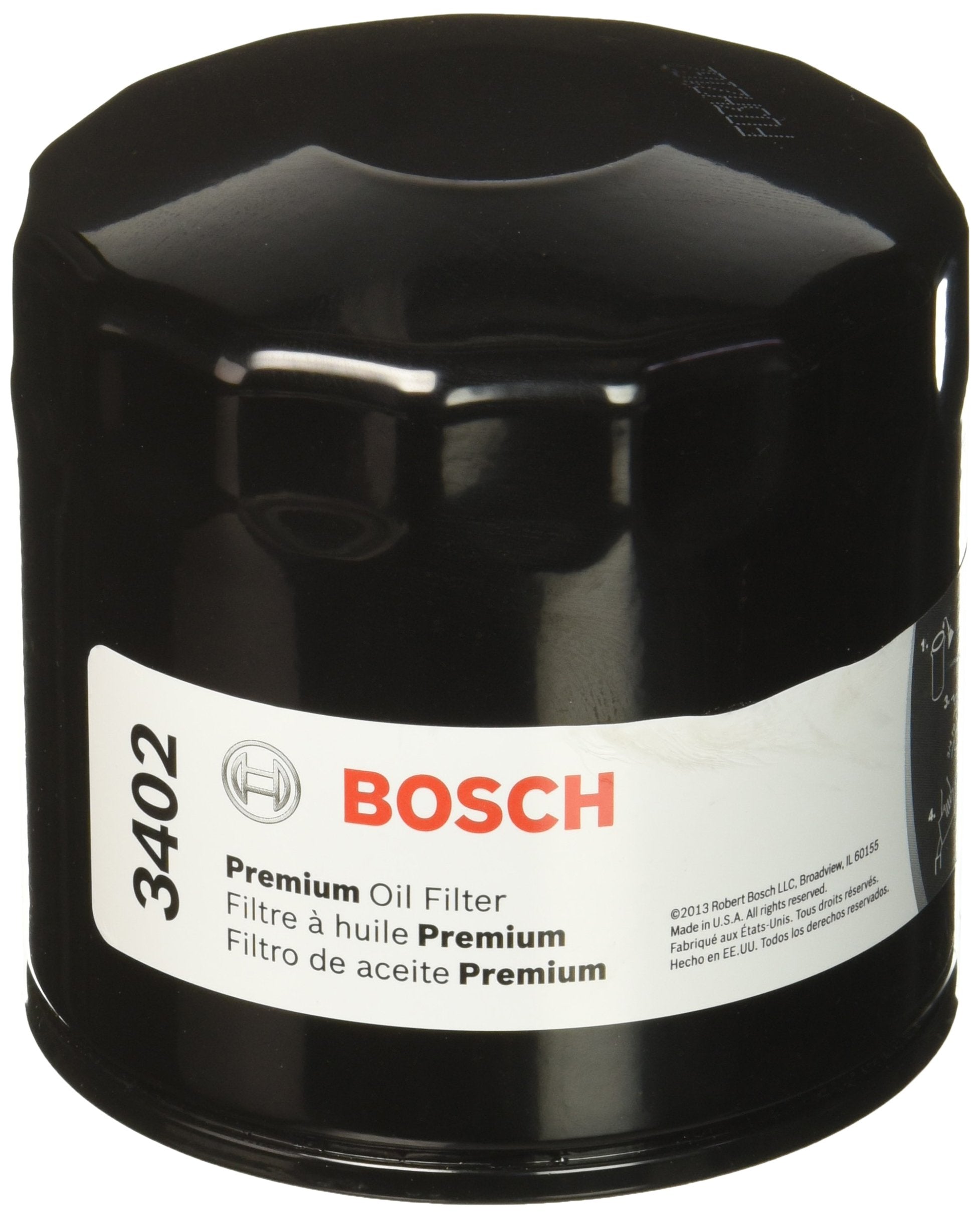 Bosch 3402 Premium Oil Filter With Filtech Filtration Technology - Compatible With Select Alfa Romeo, Chrysler, Dodge, Ford, Jee